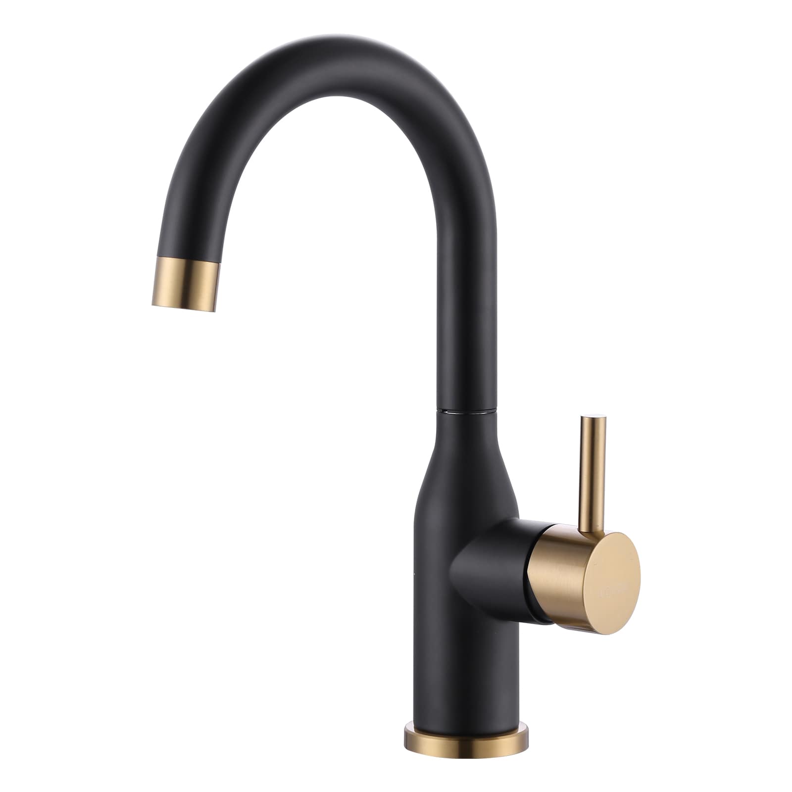 1 Lever Handle Swan Arc Bathroom Sink Swivel Faucet + Pop Up Drain - 2024 Matte Black