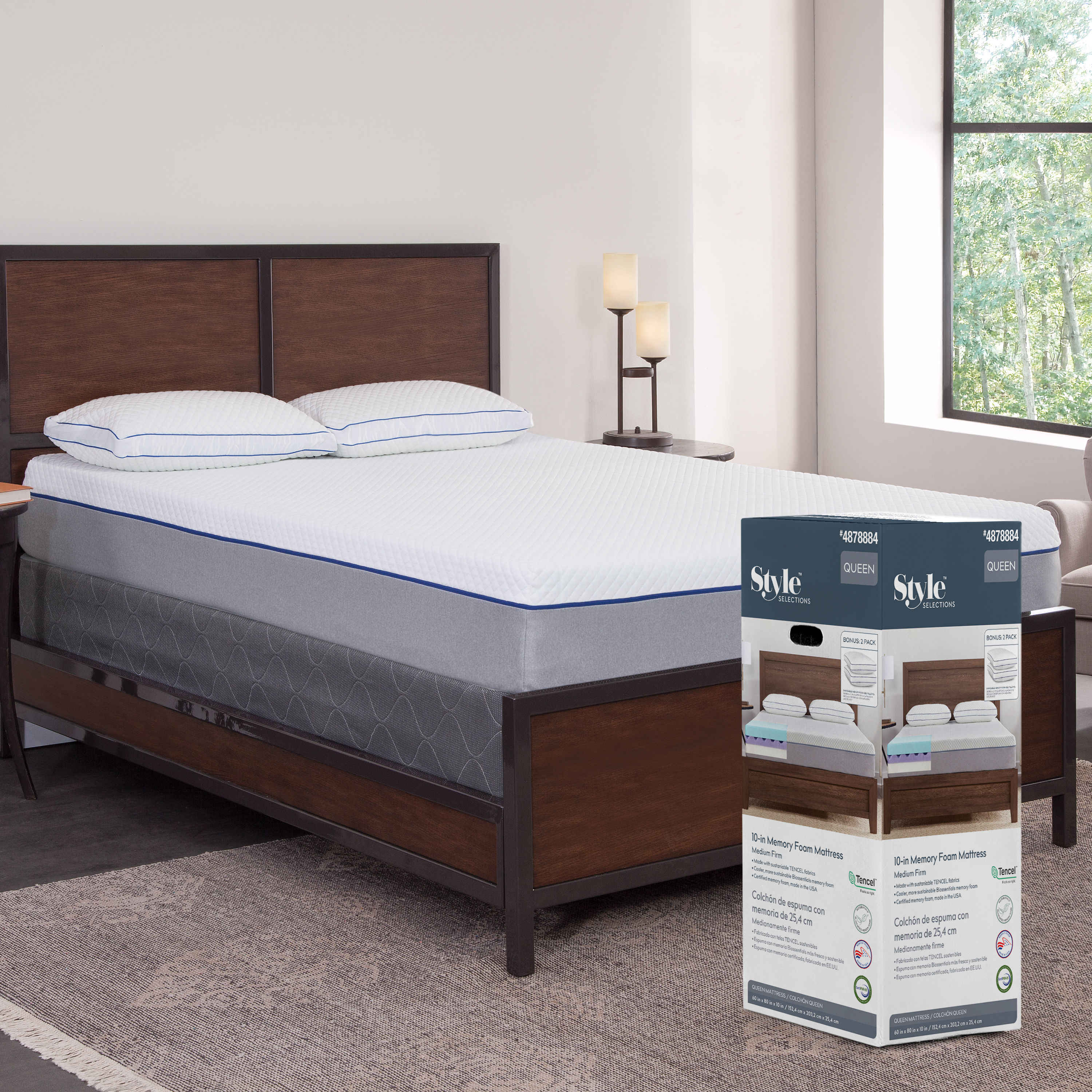 Style Selections 10-in King Memory Foam Mattress in a Box in the