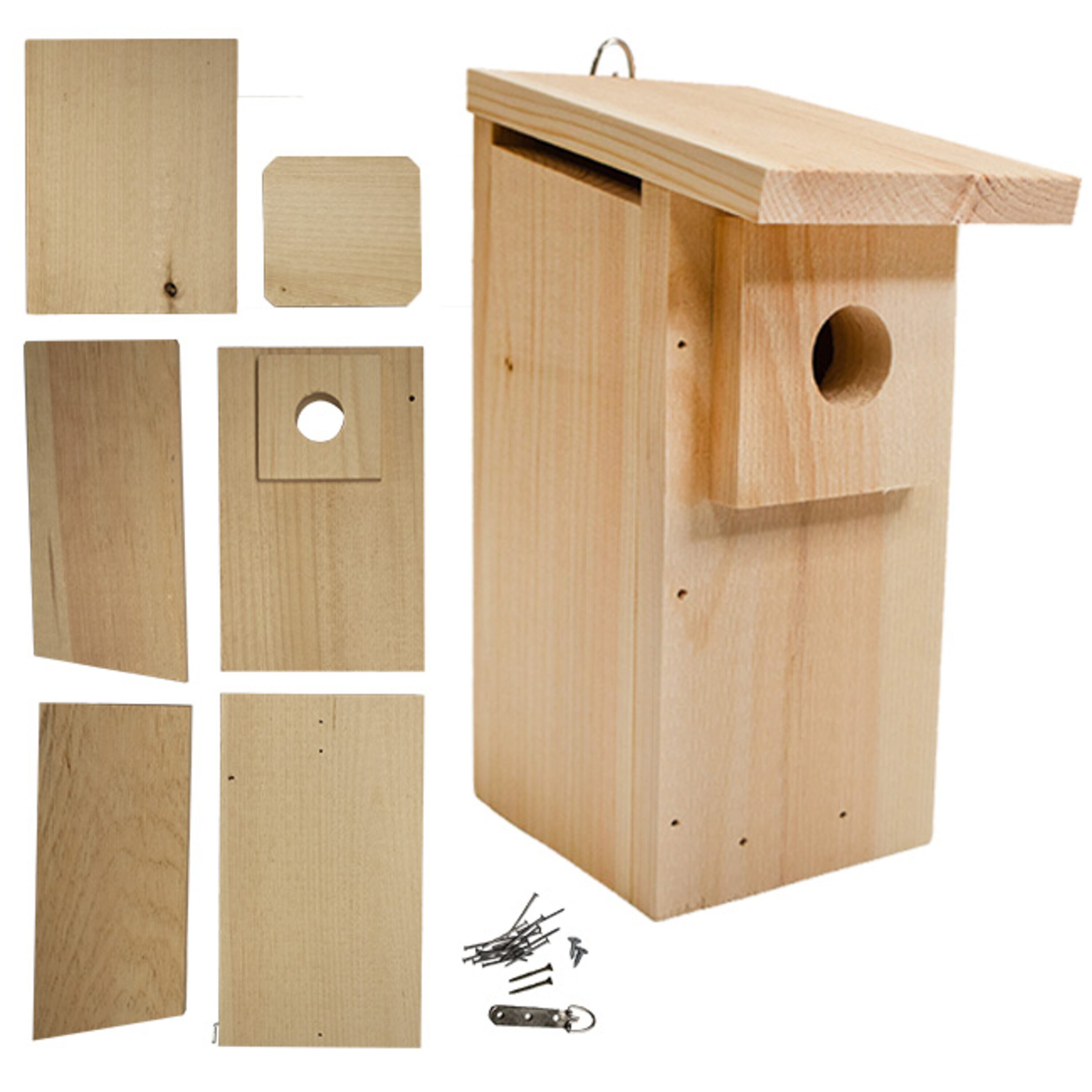 Coveside Conservation COV-31005-WEST 12.5-Inches H Natural Wood Chickadees Bird house accessories Predator Proof Bird House