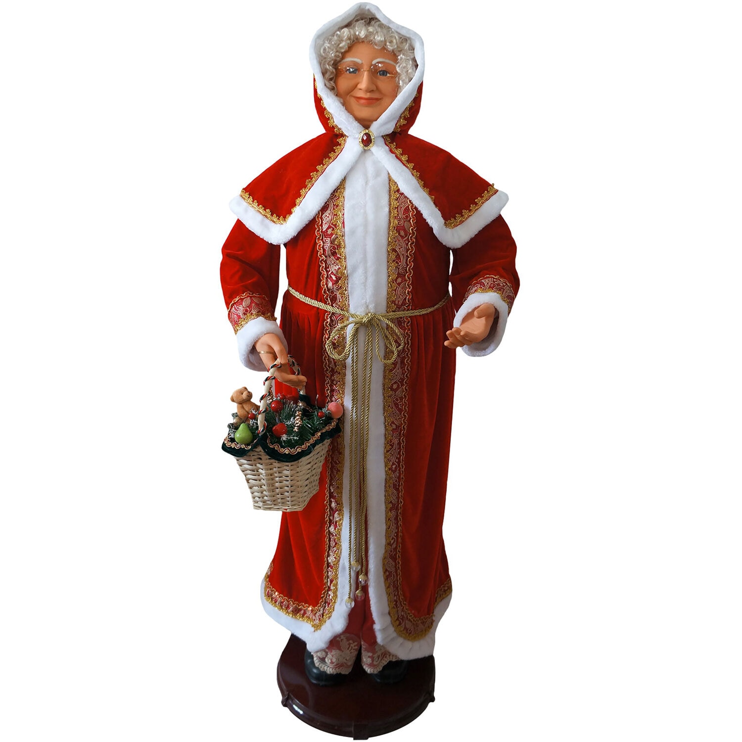 Fraser Hill Farm FAMC058D-23RED 58-Inches Musical Animatronic Mrs. Claus Christmas Decor