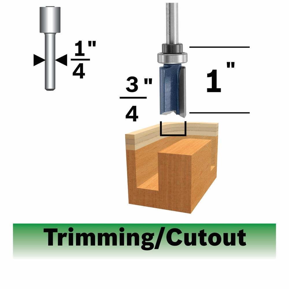 Bosch 3/4-in Carbide-Tipped Straight Router Bit in the Straight