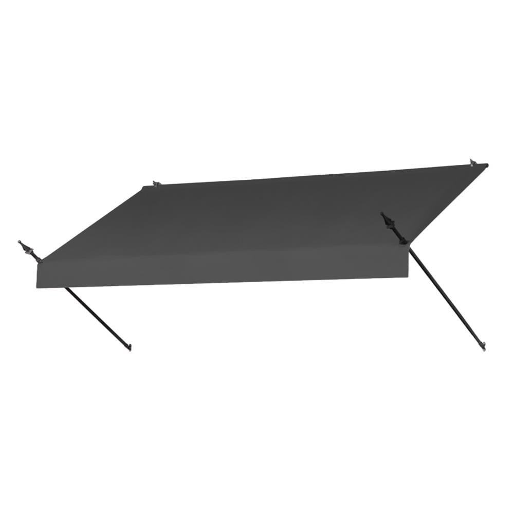 Awnings in a Box 3020968 Designer 97-Inches Wide x 36.5-Inches Projection x 10-Inches Height Fabric Gray/Black Solid Manual Retractable Window/Door Awning