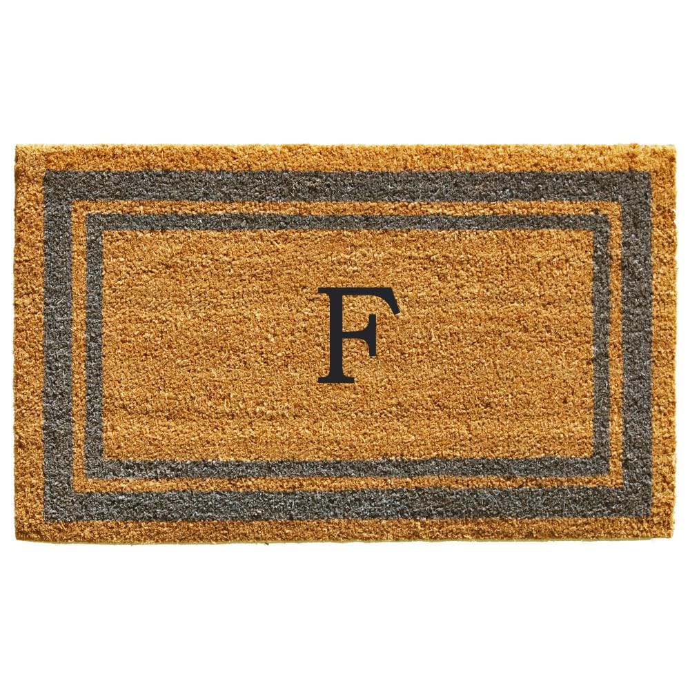 Callowaymills 153021830F 2-ft x 3-ft Natural/Periwinkle Coir/Vinyl Rectangular Indoor or Outdoor Decorative Door Mat
