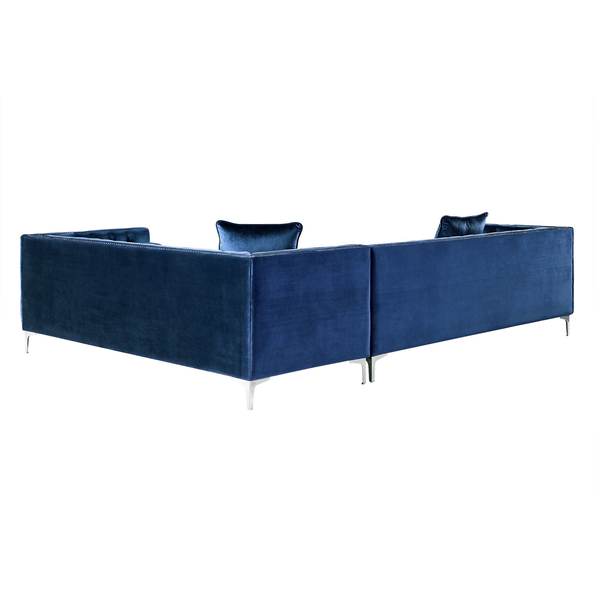 Best Quality Furniture Olivia Navy Blue Velvet Fabric Adjustable