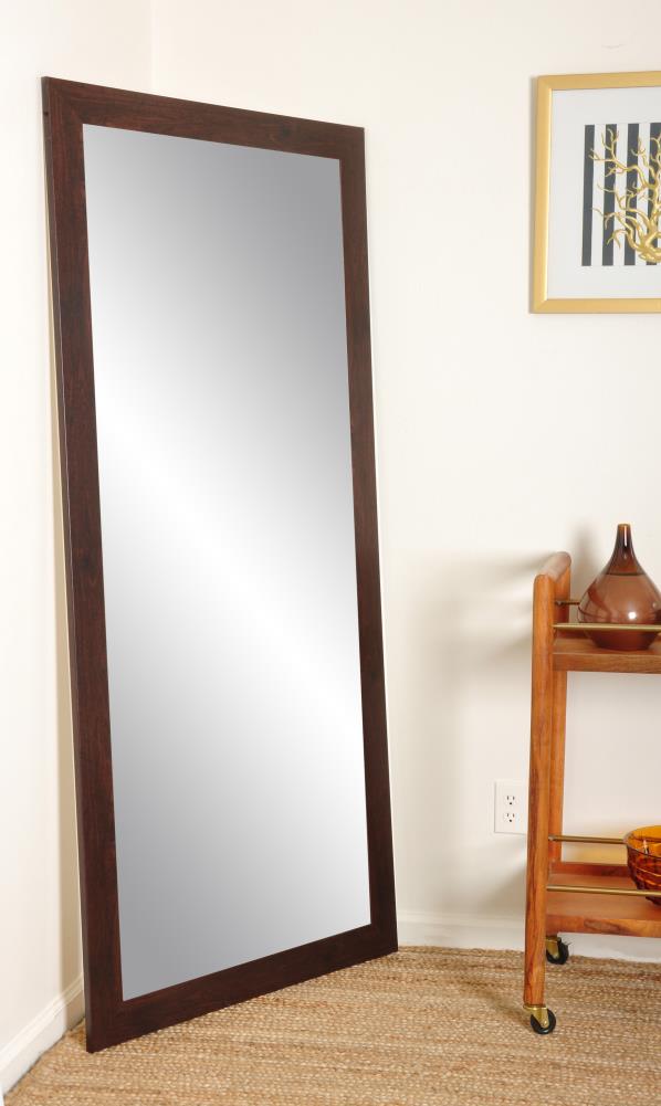 BrandtWorks Walnut Showroom Tall Vanity Wall Mirror 32-in W x 65.5 