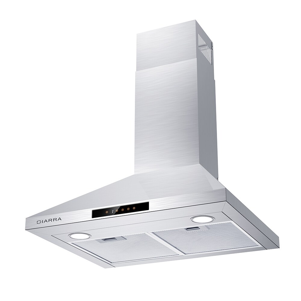 Ciarra 30 450 CFM Convertible Wall Mount Range Hood in Stainless Steel with Wi-Fi CAS75502W