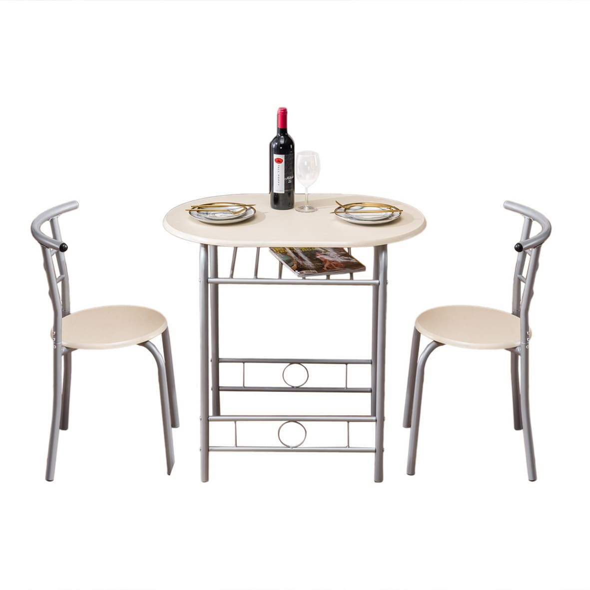 Winado 303868585666 White Contemporary/Modern Dining Room Set with Round Table ( Seats 330 )