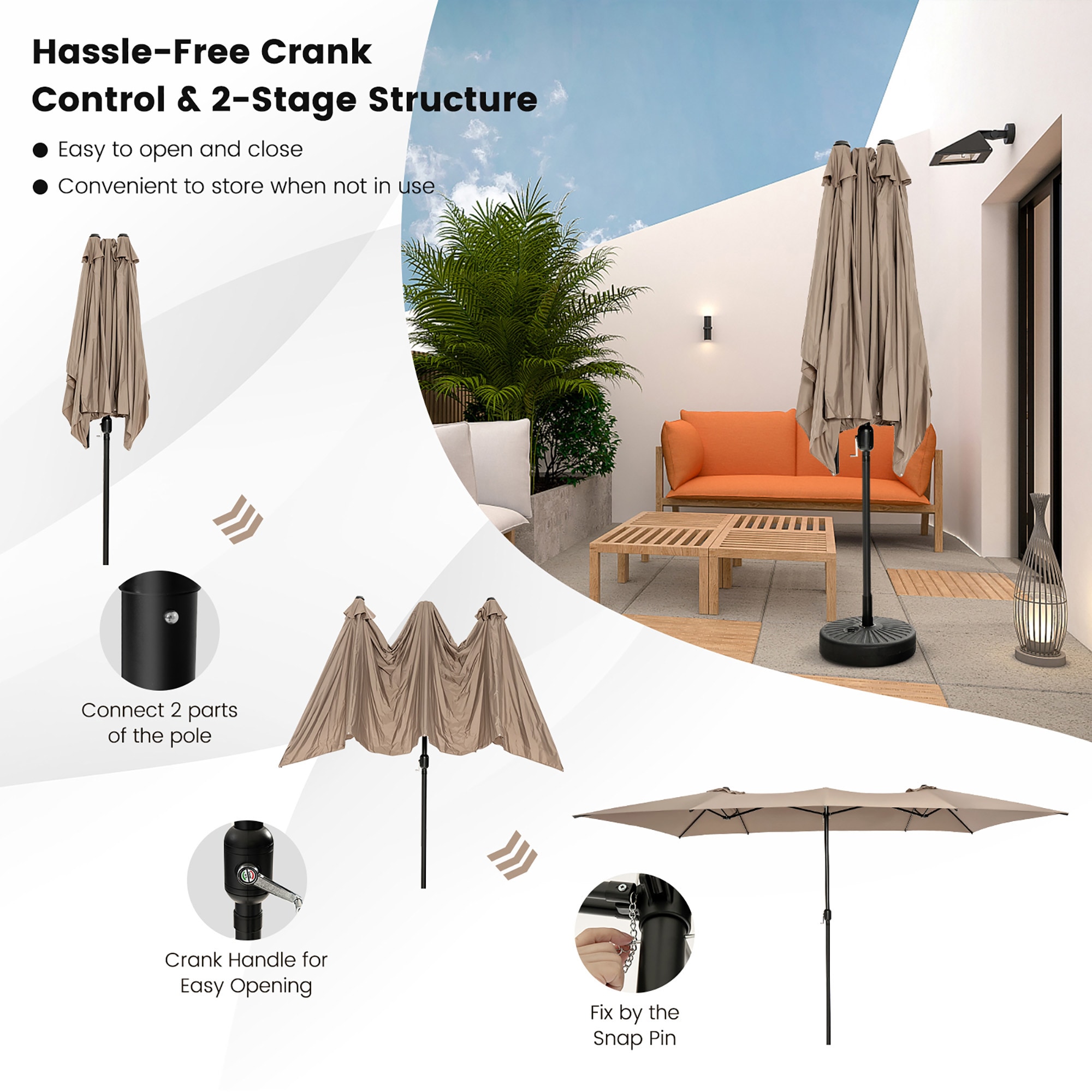 Costway NP11129CF Umbrellas-2 - View #6
