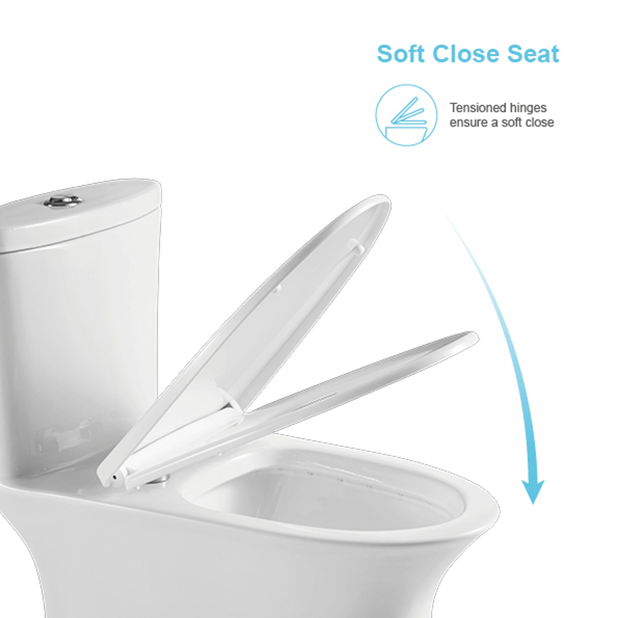 CASAINC White Dual Flush Elongated Chair Height WaterSense Toilet 12-in ...