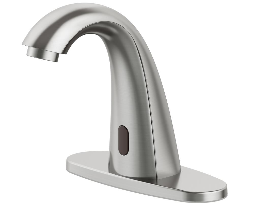 Project Source Toland Brushed Nickel Touchless 4in Centerset