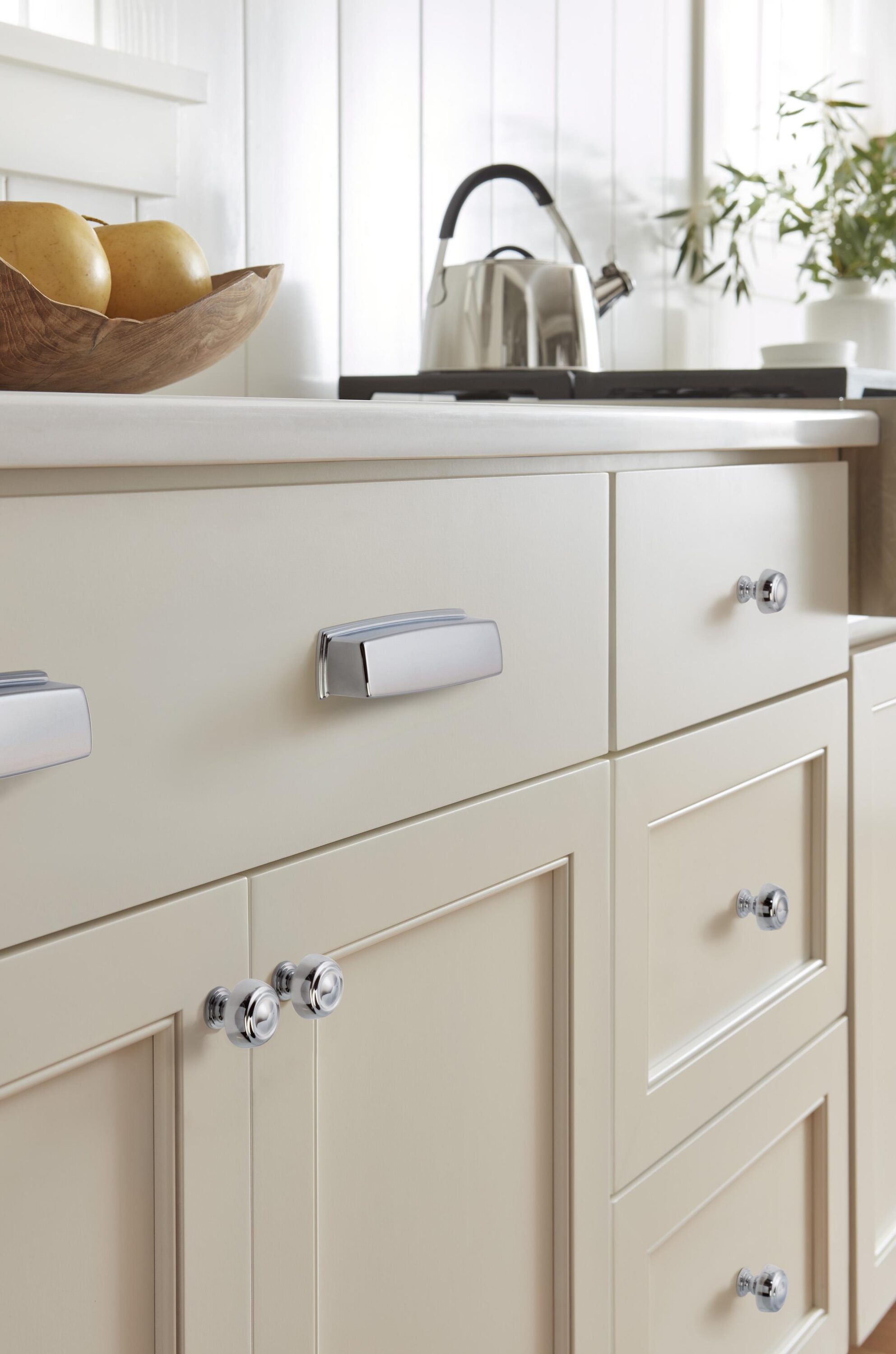 Polished Chrome 3-3/4" Cabinet Cup Pull with Mounting Hardware