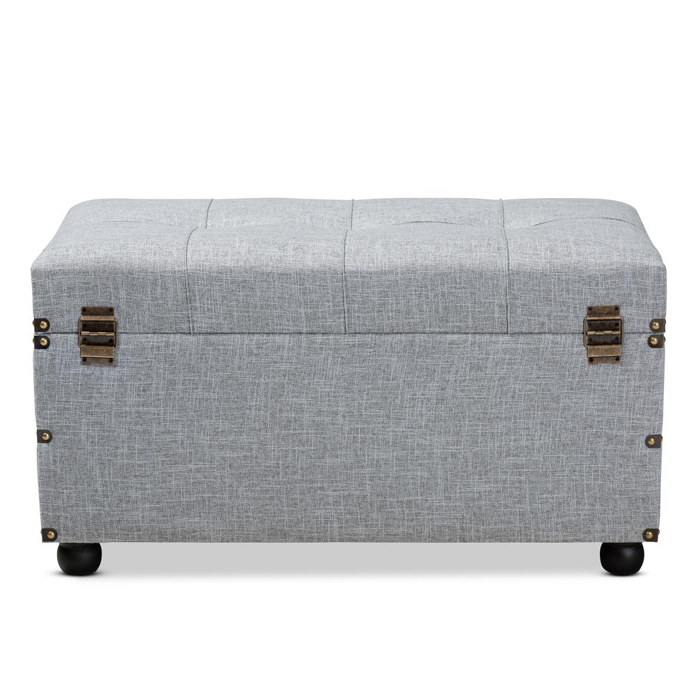 Baxton Studio Flynn Modern Grey Black Storage Ottoman in the