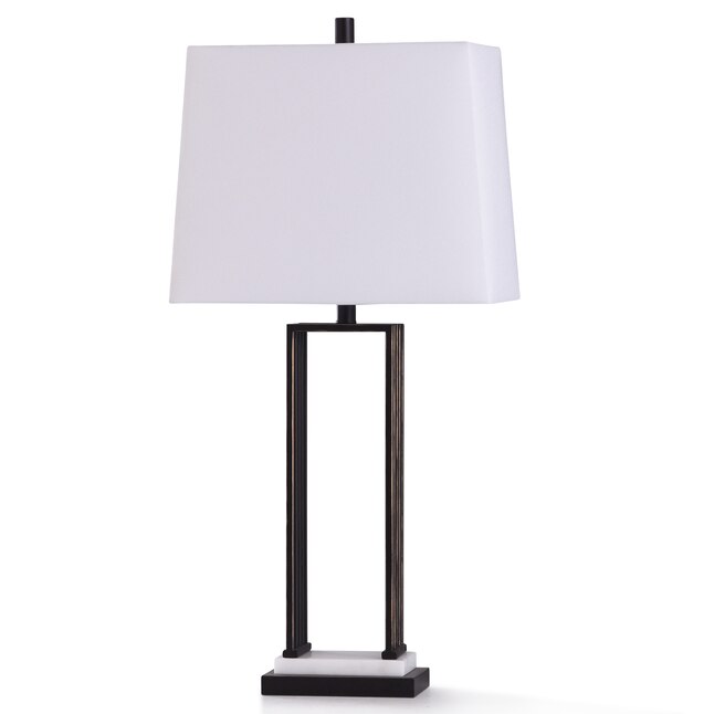 Natural Marble Base Table Lamp, Oil Rubbed Bronze Metal Table Lamp