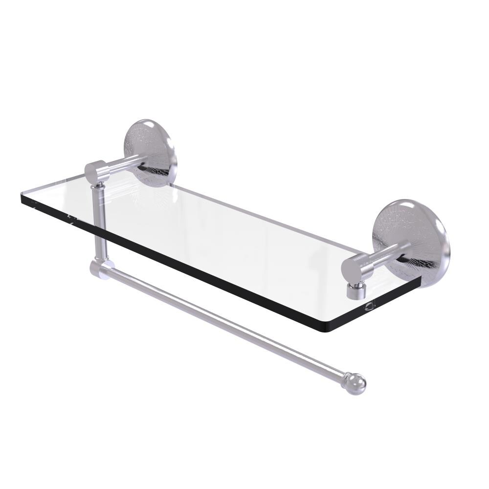Allied Brass PMC-1PT/16-SCH Prestige Monte Carlo Satin Chrome 1-Tier Wall Mount Bathroom Shelf (16-in X 5-in)