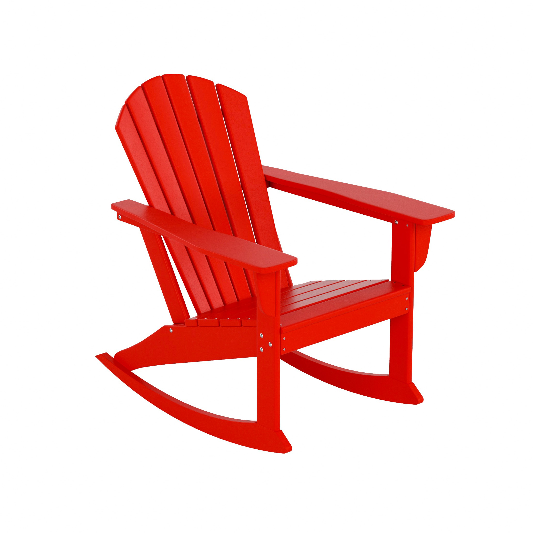 Westin Furniture OP5003-RD Altura Red HDPE Frame Rocking Chair with Slat Seat