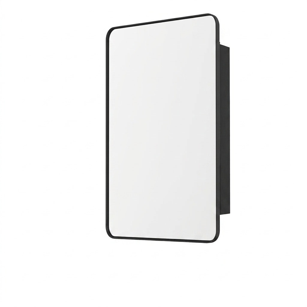 Aoibox  16 x 27 5 in Wall Mounted or Recessed Bathroom Medicine Cabinet with Adjustable Storage Shelves Black