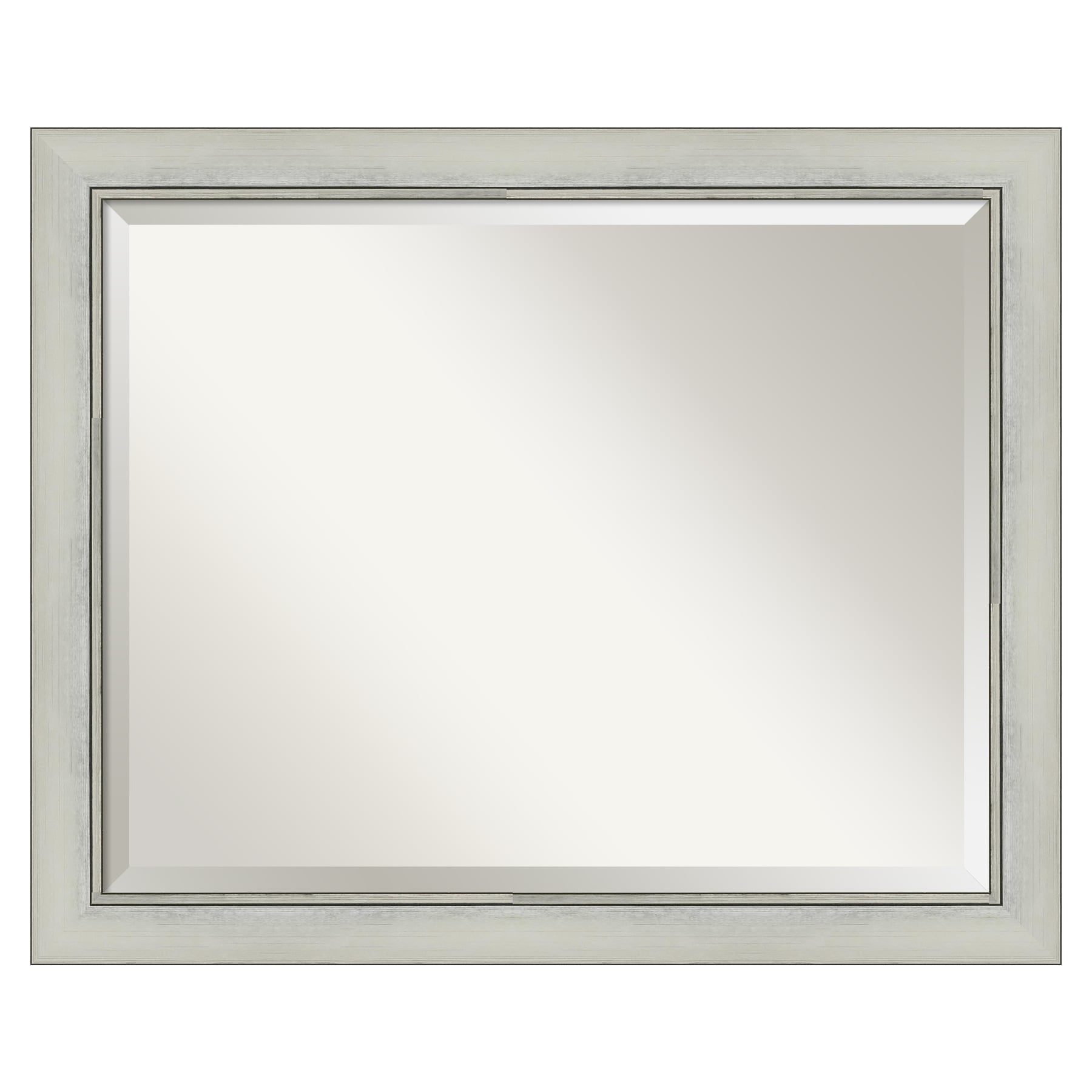 Amanti Art DSW4960929 Flair 32-in x 26-in Polished Rectangle Bathroom Vanity Mirror ( Black,Silver )