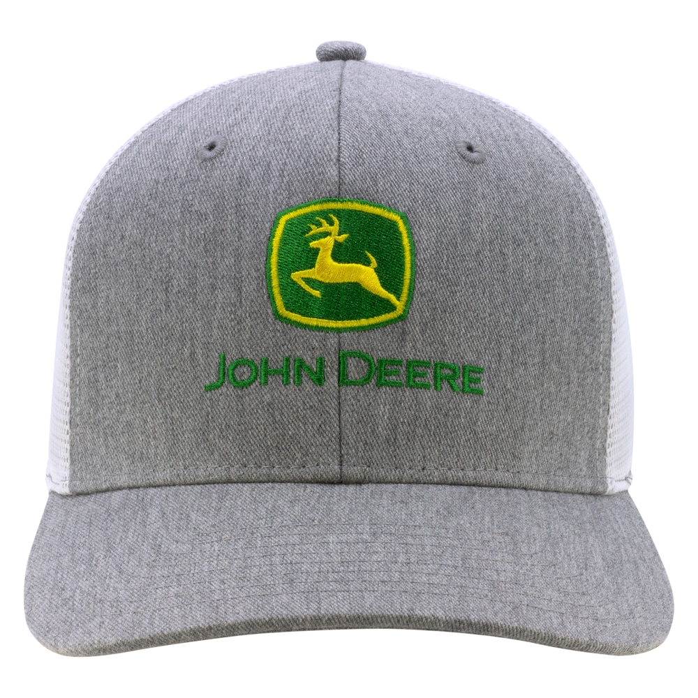 John Deere Men's Heather Grey Cotton Baseball Cap at