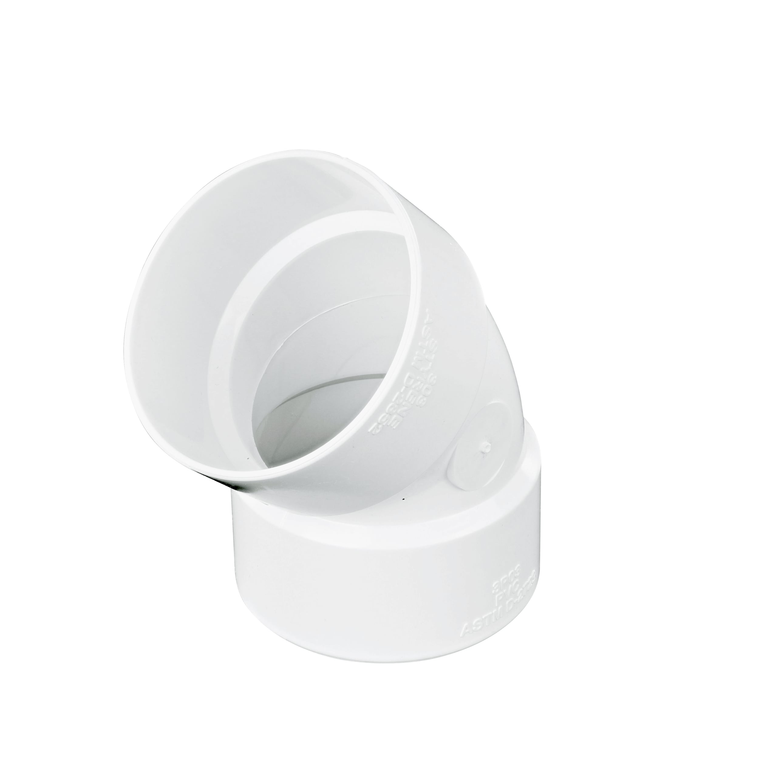 NDS L3P03 PVC Sewer and Drain 45 Degree Elbow, 3 in. Hub X Hub