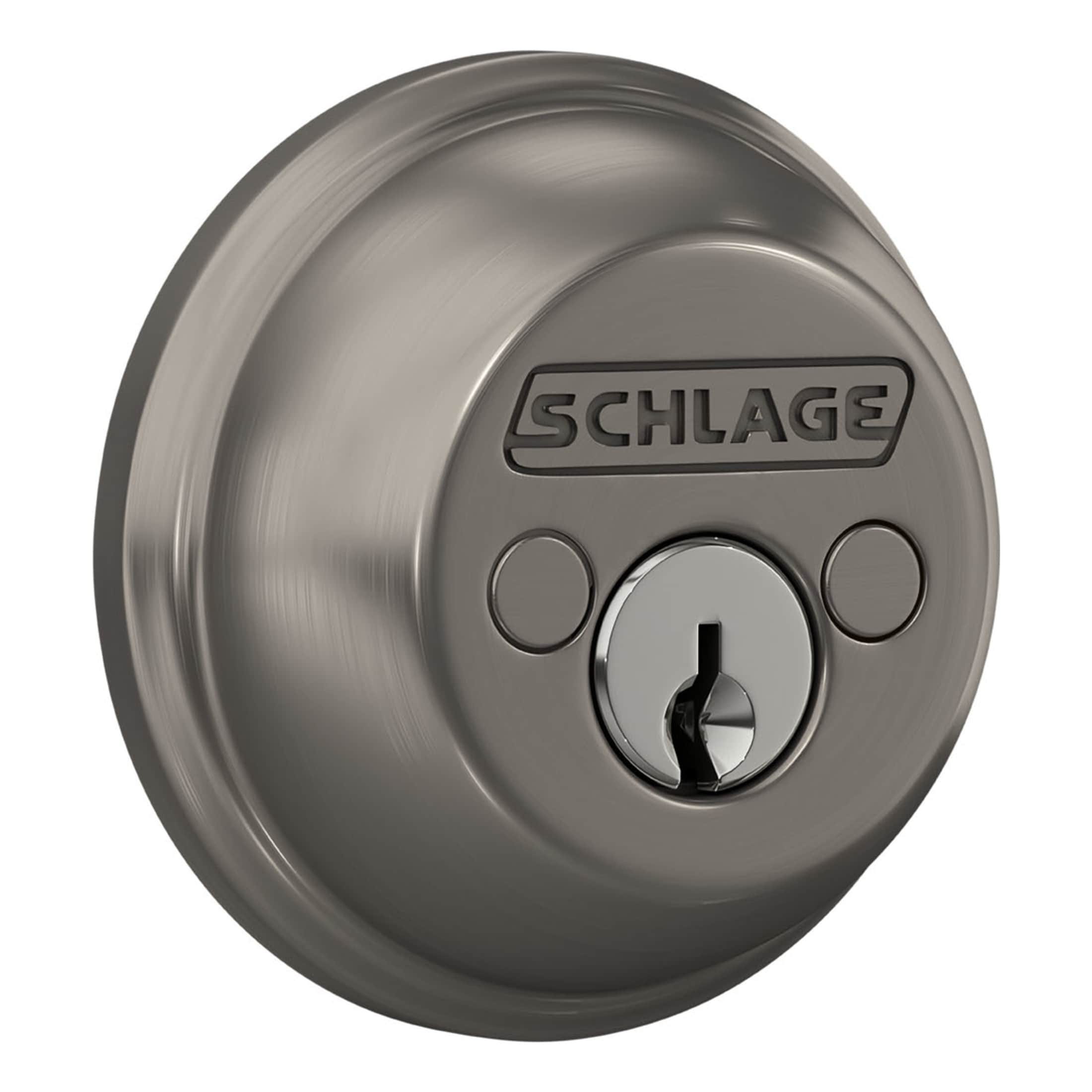 Schlage Satin Nickel Double Cylinder Deadbolt In The Deadbolts ...