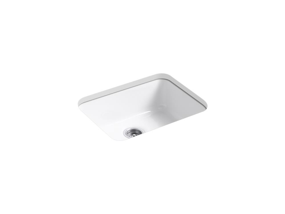 KOHLER Iron/Tones Dual-mount 24.25-in x 18.75-in White Single Bowl Cast ...