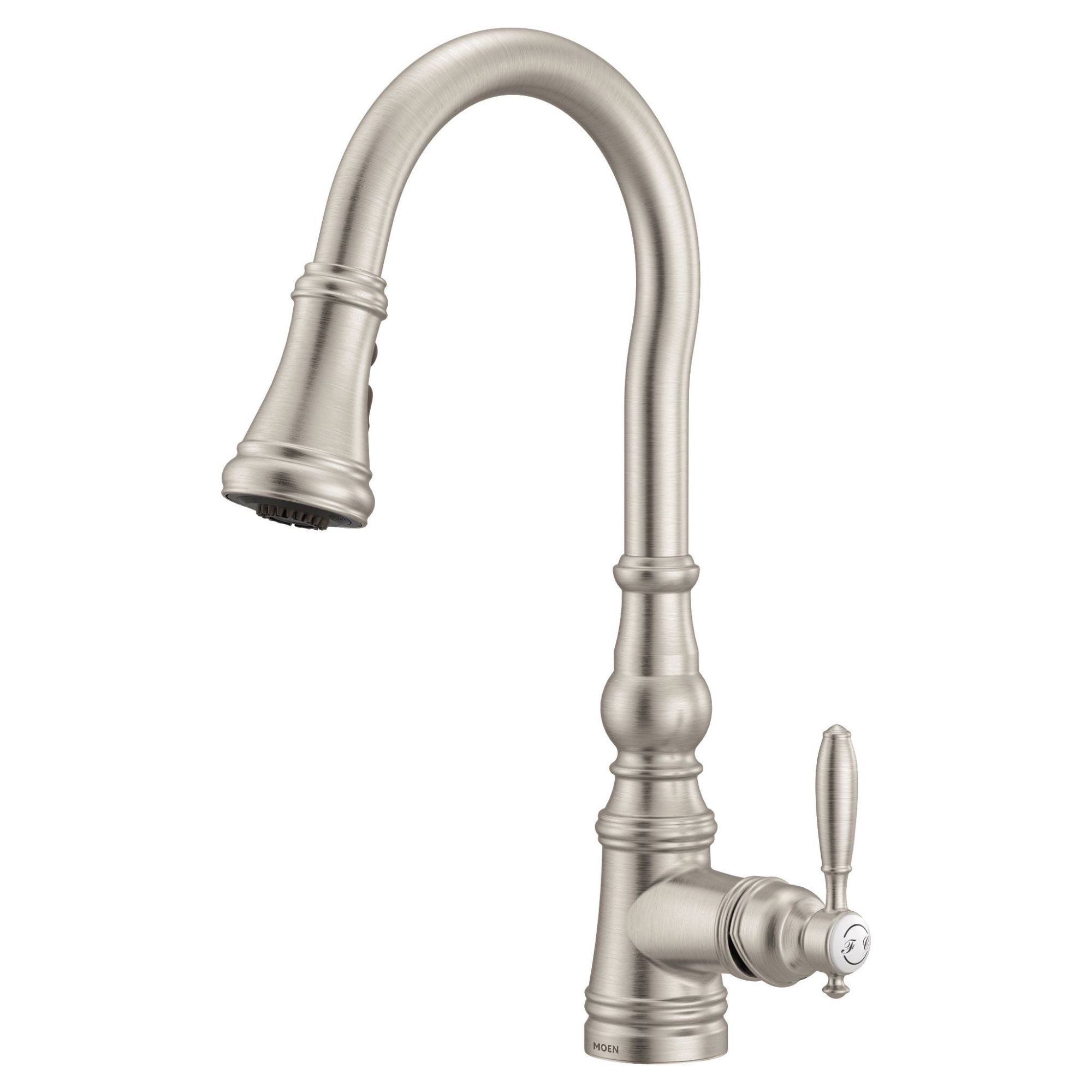 Stainless Steel Transitional Pull-Down Kitchen Faucet with Spray