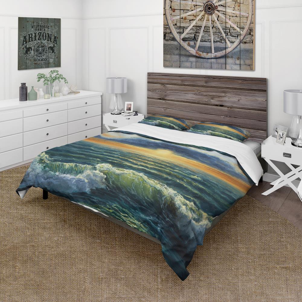 Designart BED18399-T N/AN/A 3 -Piece Blue Twin Duvet cover Set