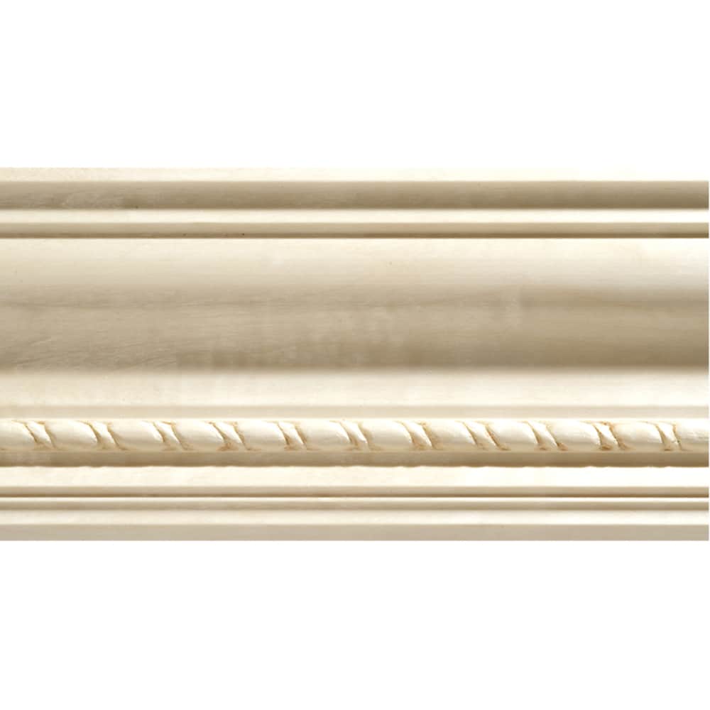 Ornamental Mouldings 1631A-8FTWHW 3-3/4-in x 8-ft White hardwood Unfinished Wood Rope 1631A Crown Moulding