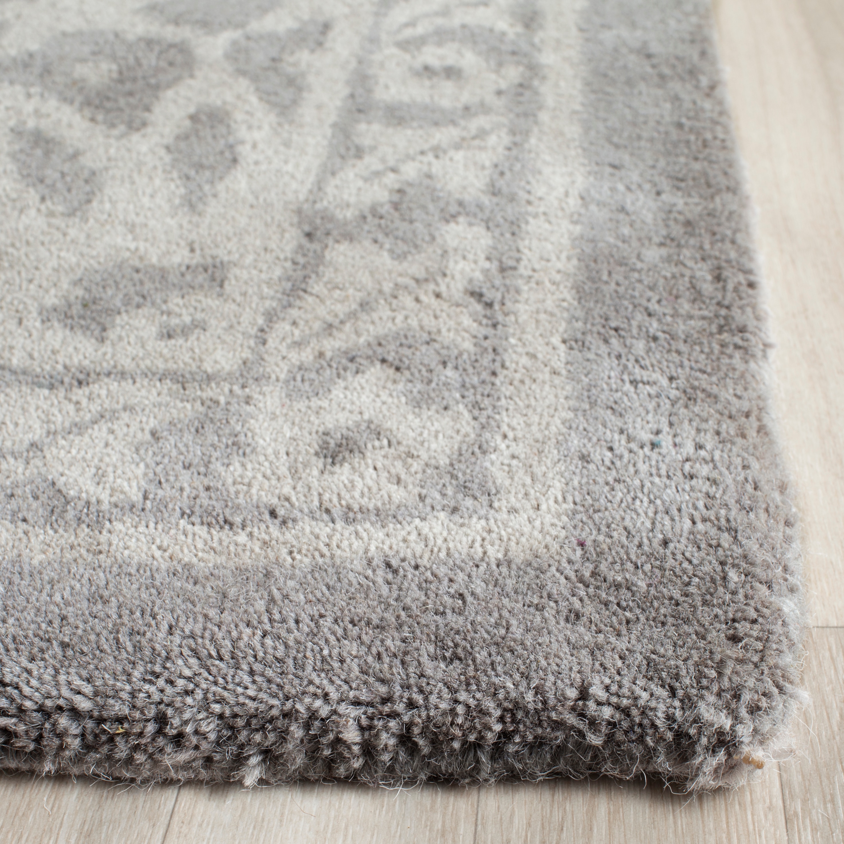 Gray and Silver Hand-Tufted Wool Area Rug, 11' x 15'