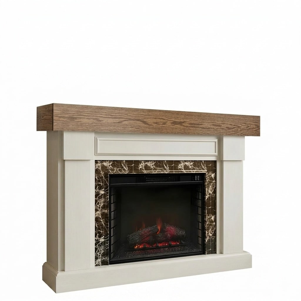 Aoibox  72 in Solid American Red Oak Floating Fireplace Mantel Shelf 8 in W x 6 in D Rustic Wall Mounted Wood