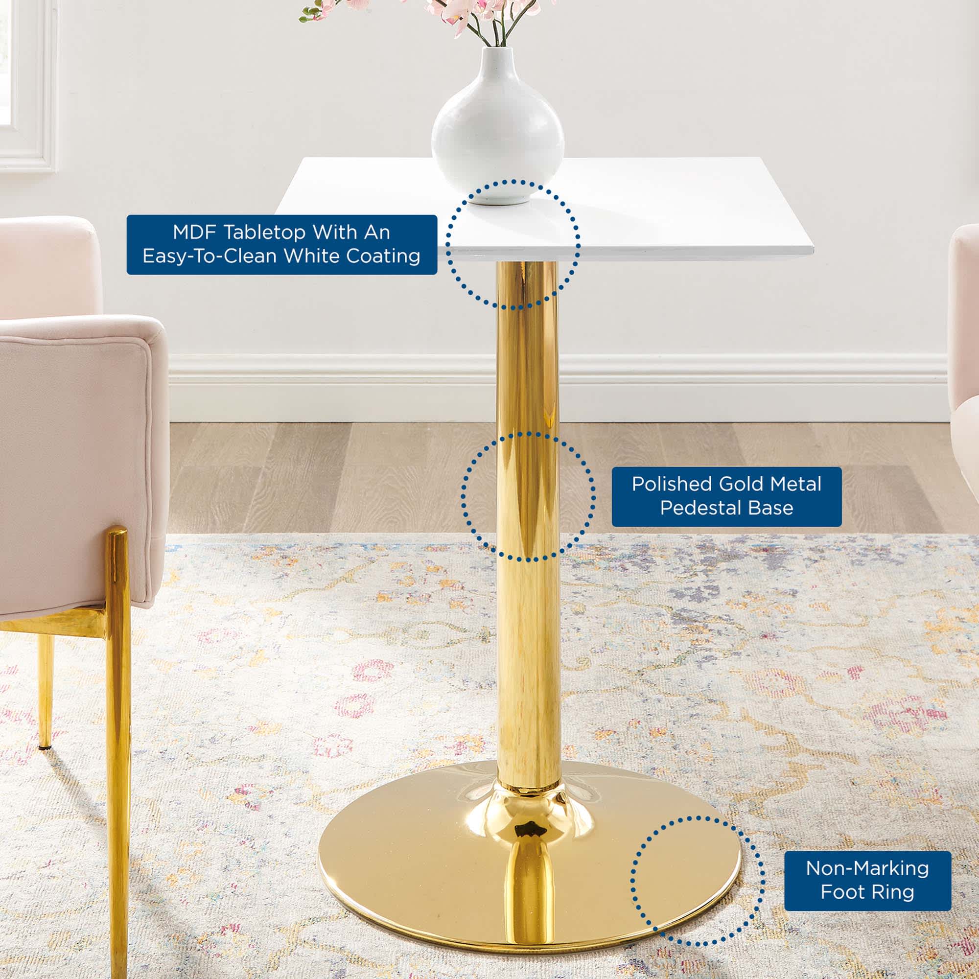 Modway EEI-4545-GLD-WHI Dining-Tables - View #3