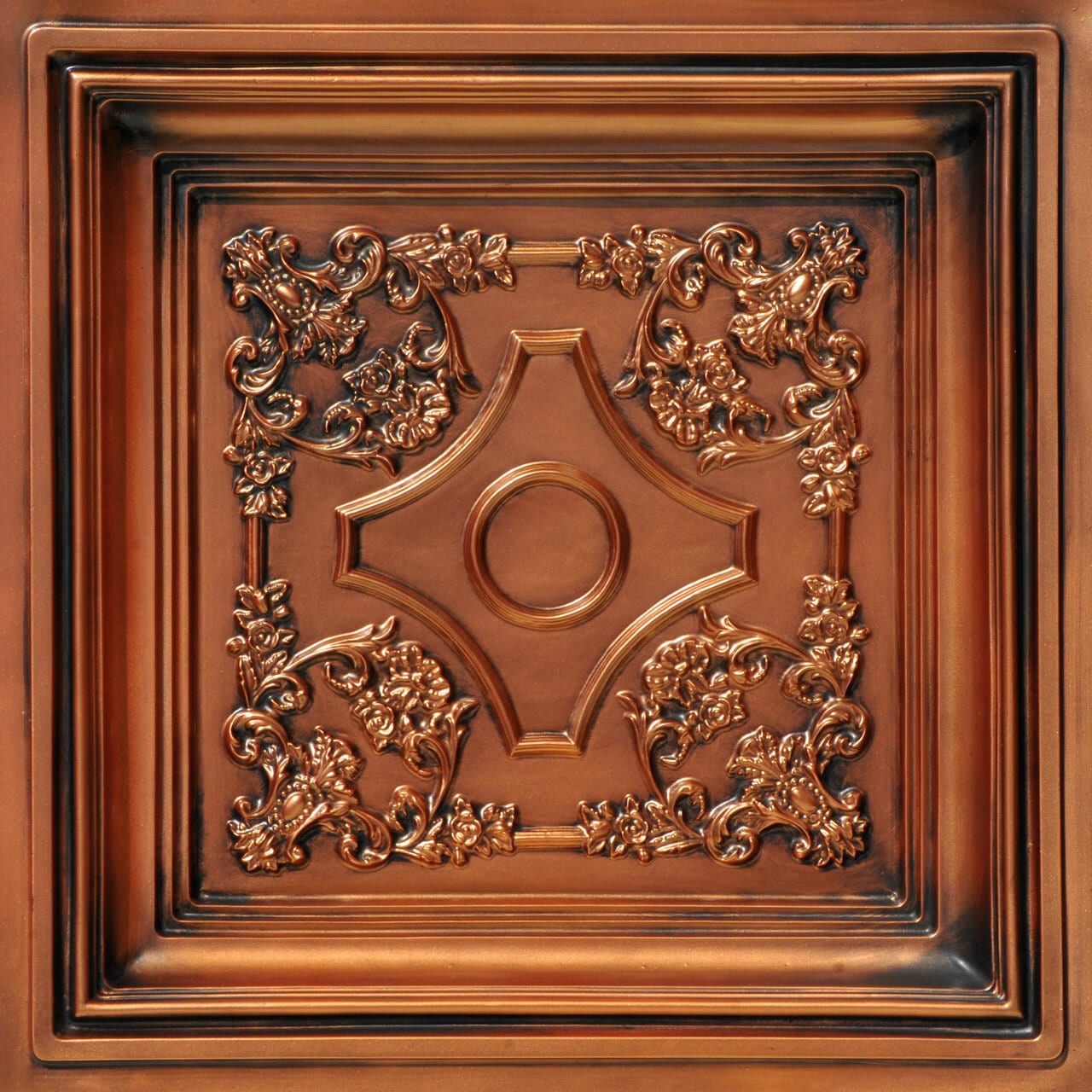 From Plain to Beautiful in Hours DCT03AC-24X24-10 2-ft x 2-ft British Sterling Faux Tin/PVC Aged Copper PVC Drop Ceiling Tile ( 10 -Pack, 40-Sq. Feet / Case )