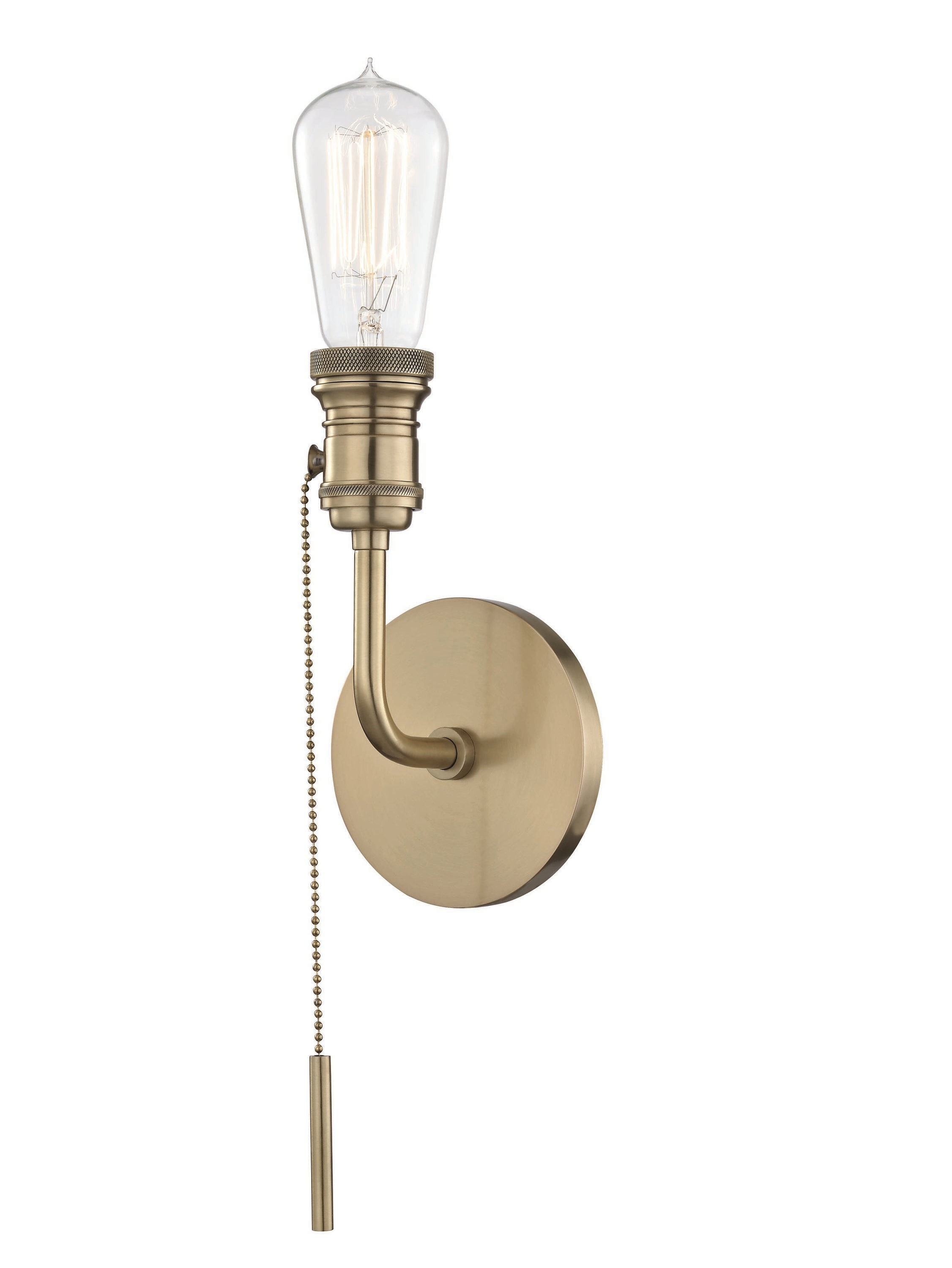 Mitzi by Hudson Valley Lighting Lexi 4.75-in W 1-Light Aged Brass  Modern/Contemporary Wall Sconce in the Wall Sconces department at
