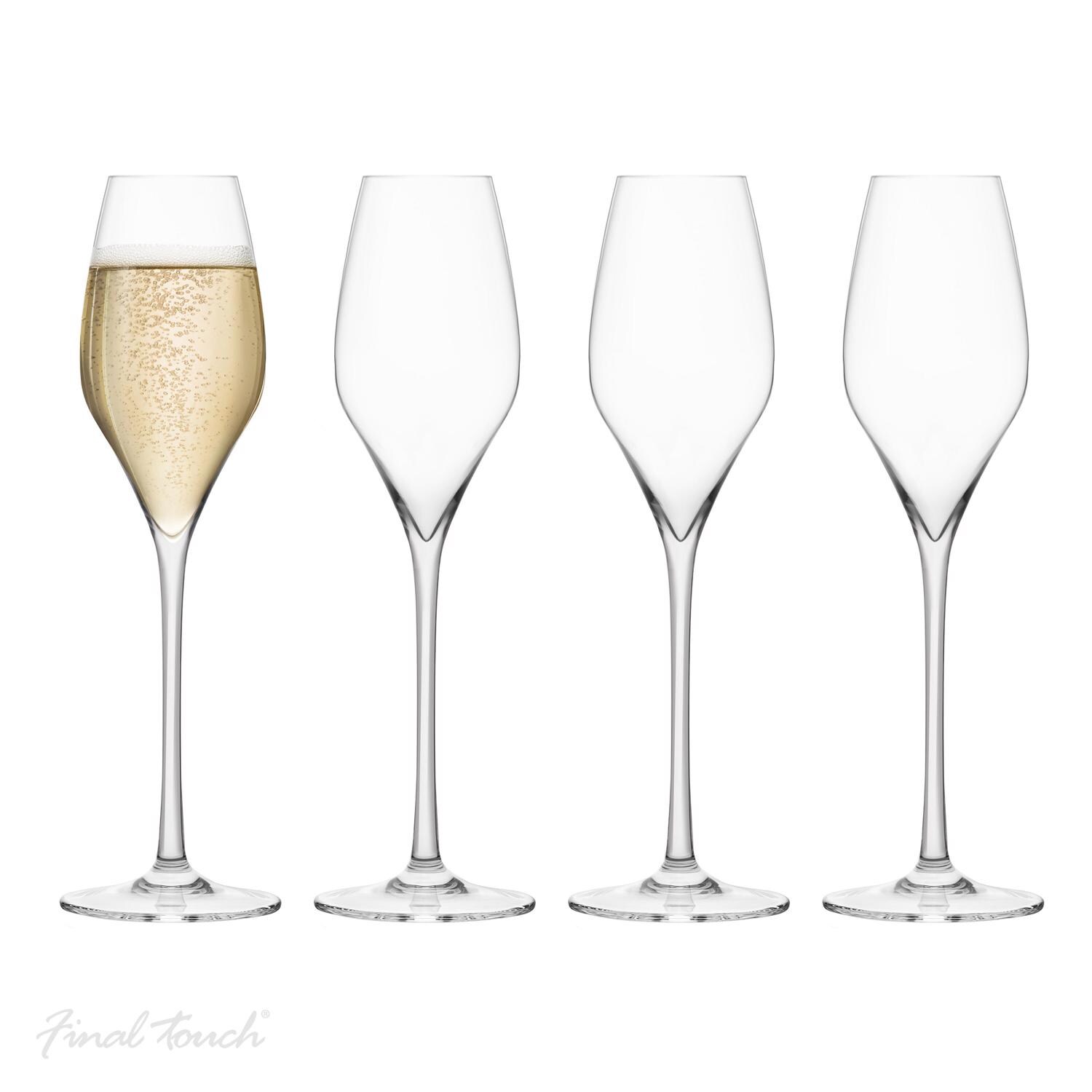 Final Touch 11.5 oz Clear Crystal Champagne Flutes in the Drinkware ...