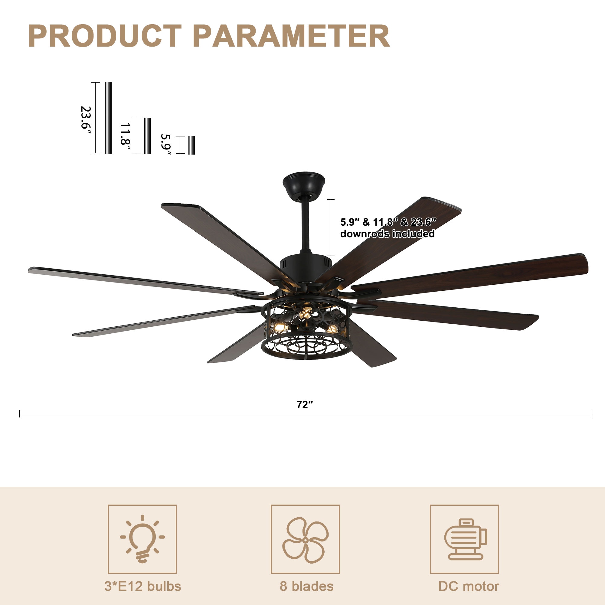 Bella Depot DCFSD7201-B Ceiling-Fans - View #12