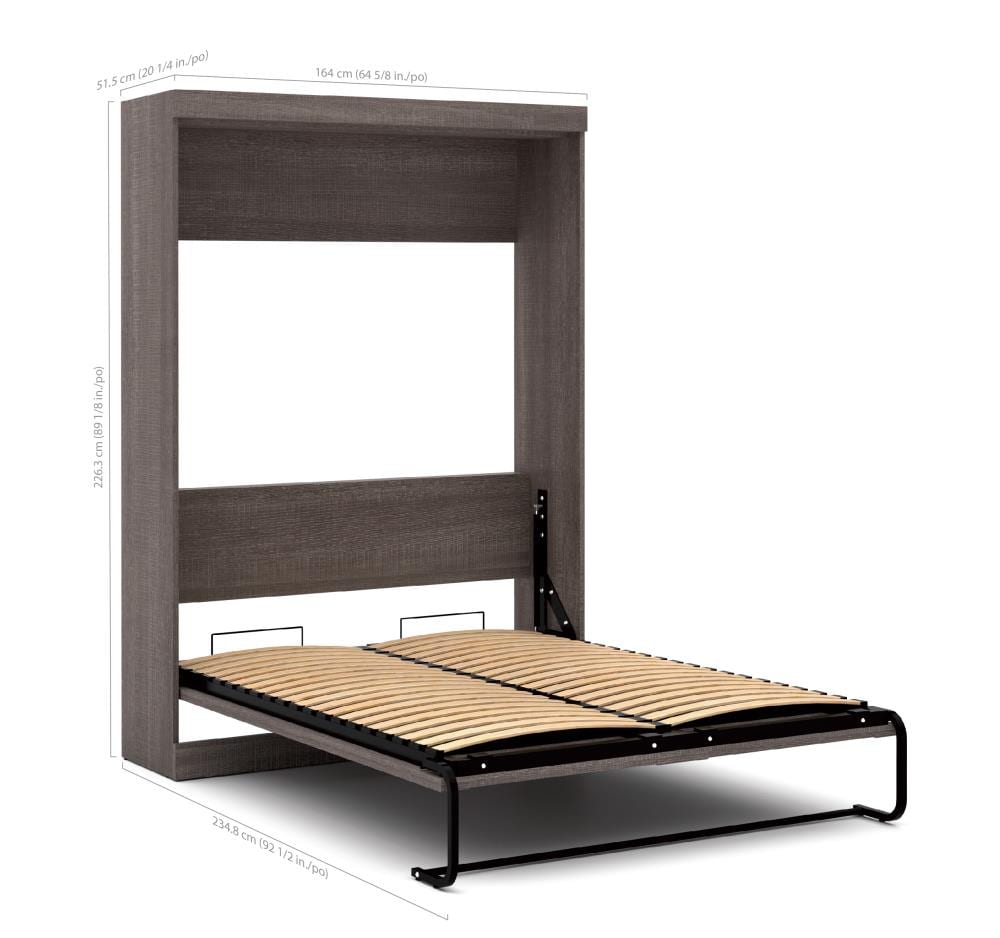 Bestar Pur Bark Gray Queen Composite Murphy Bed In The Beds Department ...