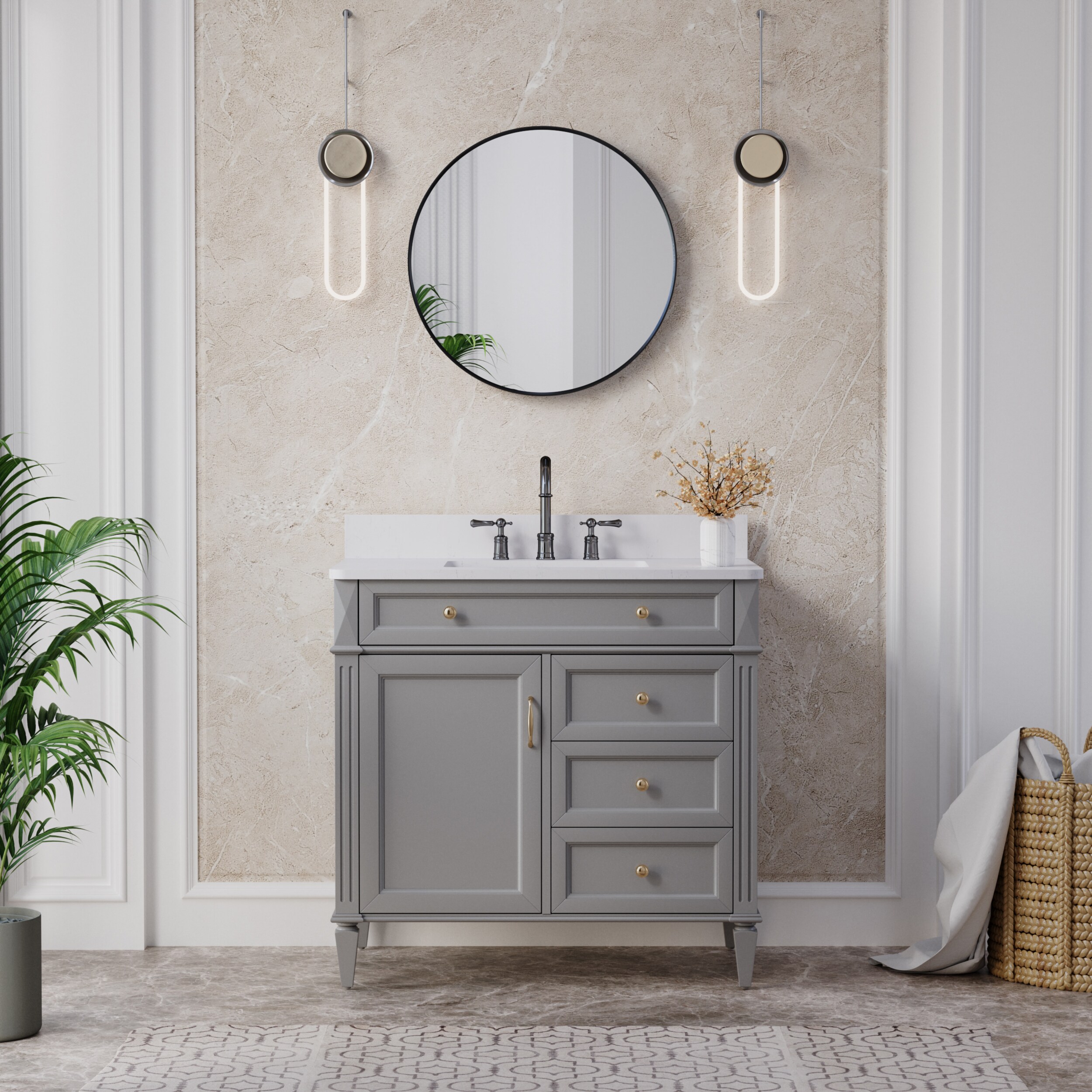 Forclover MRE-R2424MB Framed-Bath-Mirrors - View #2