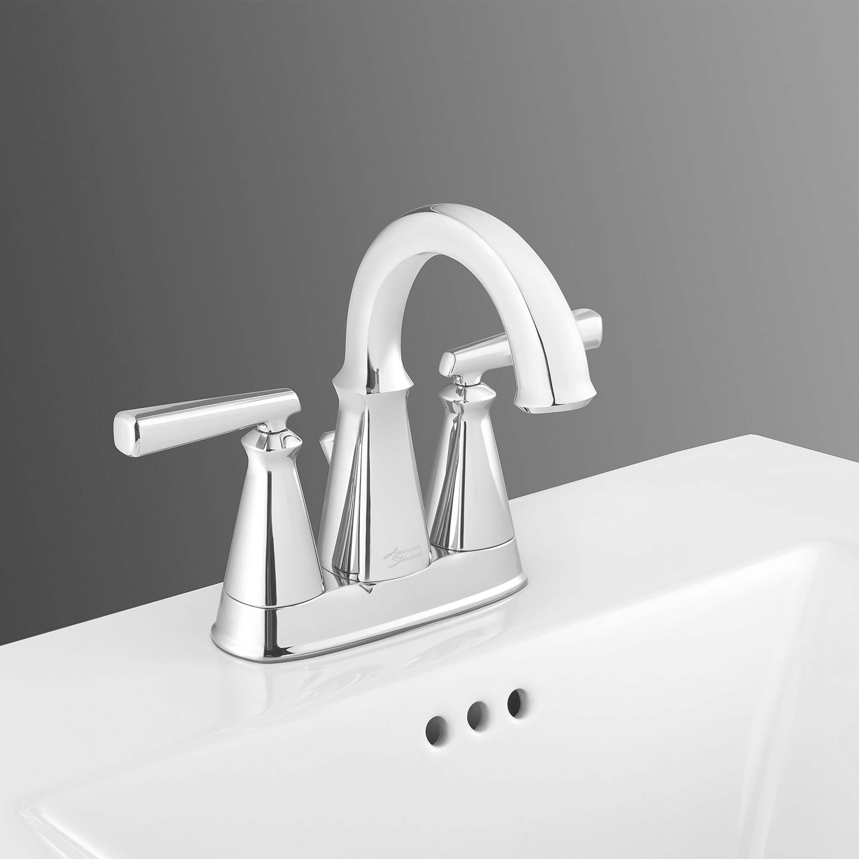 Polished Chrome 4-Inch Centerset Bathroom Faucet with Drain Assembly