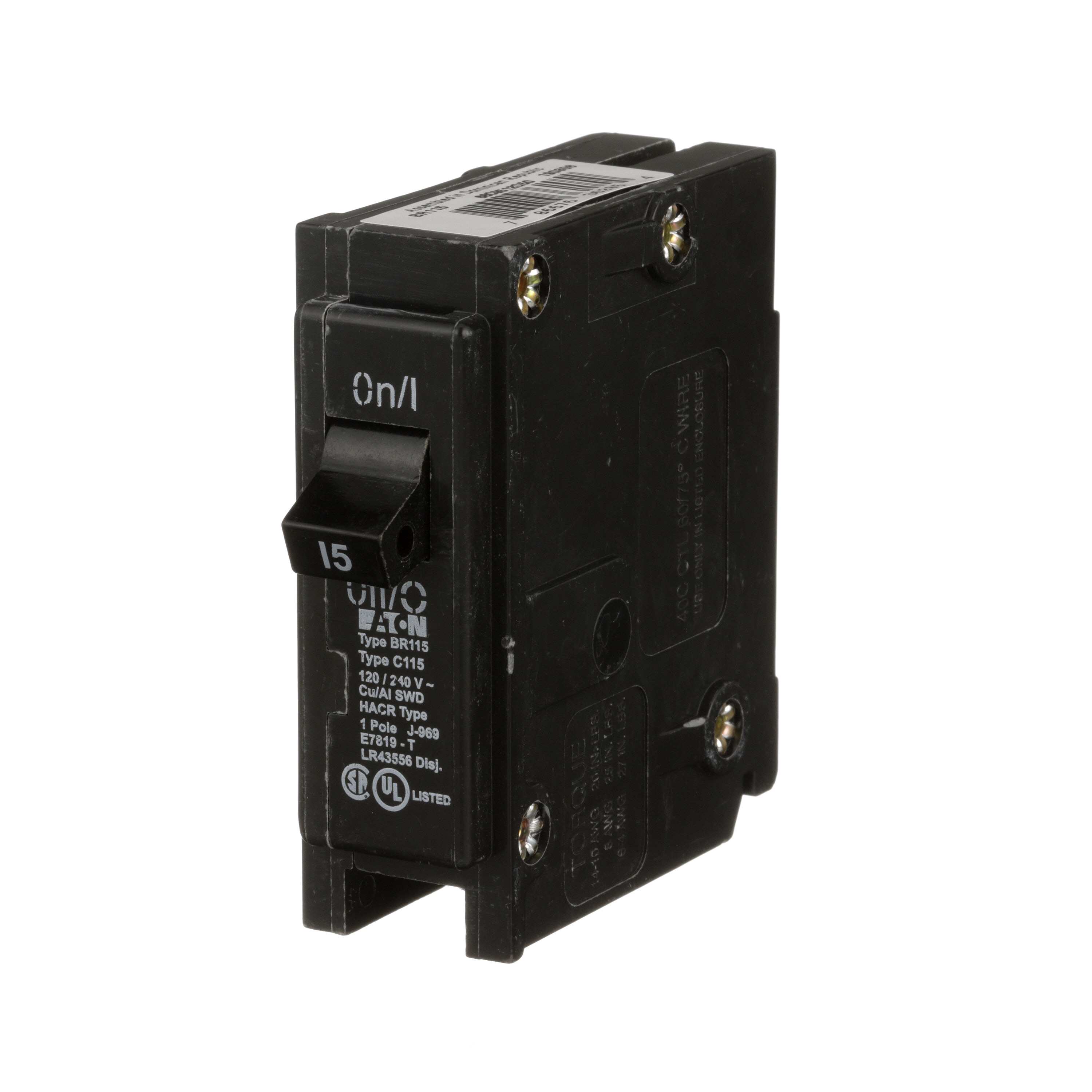 Eaton Type BR 15-Amp 1-Pole Dual Function AFCI/GFCI Plug-On