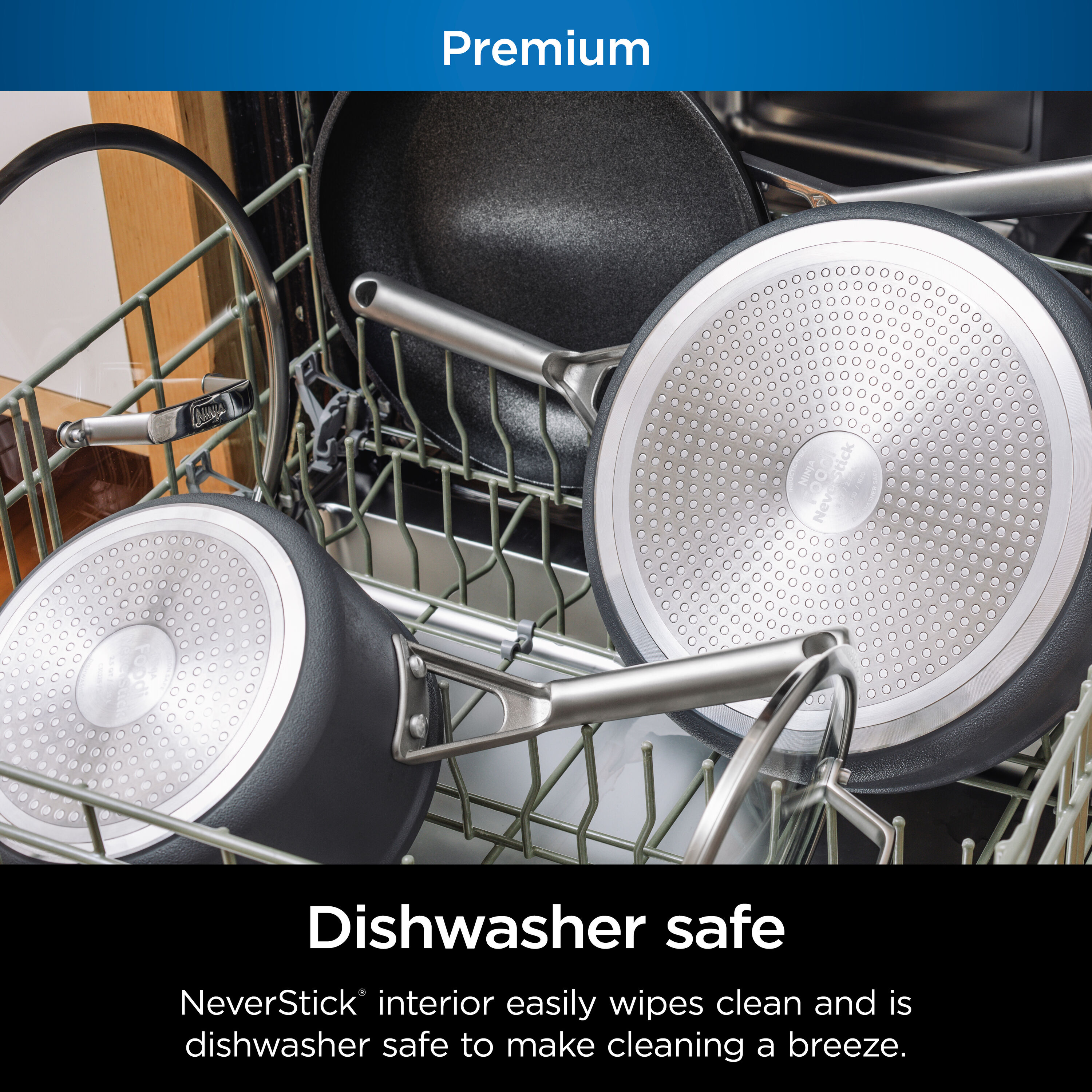Ninja Foodi Neverstick Premium 10-pc. Aluminum Dishwasher Safe Cookware Set