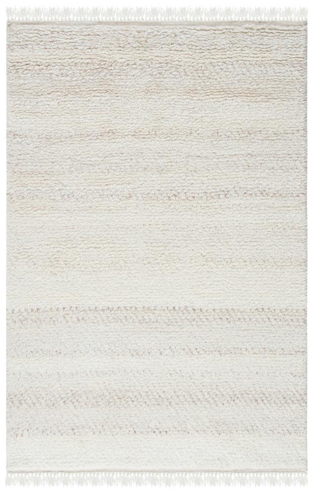 Hand-Knotted Artisan Gray Wool 4' x 6' Shag Area Rug