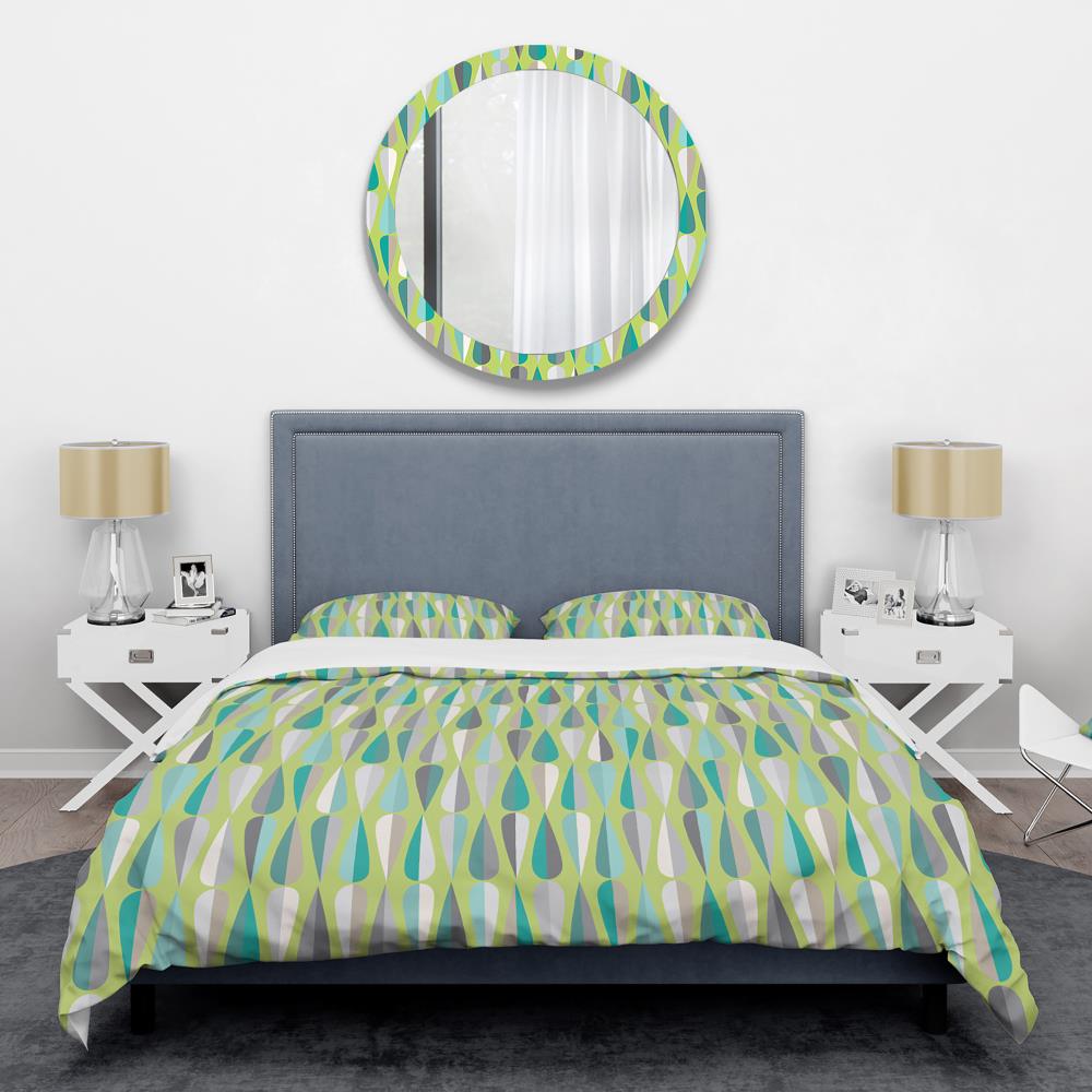 Designart BED24534-K 3 -Piece Green King Duvet cover Set