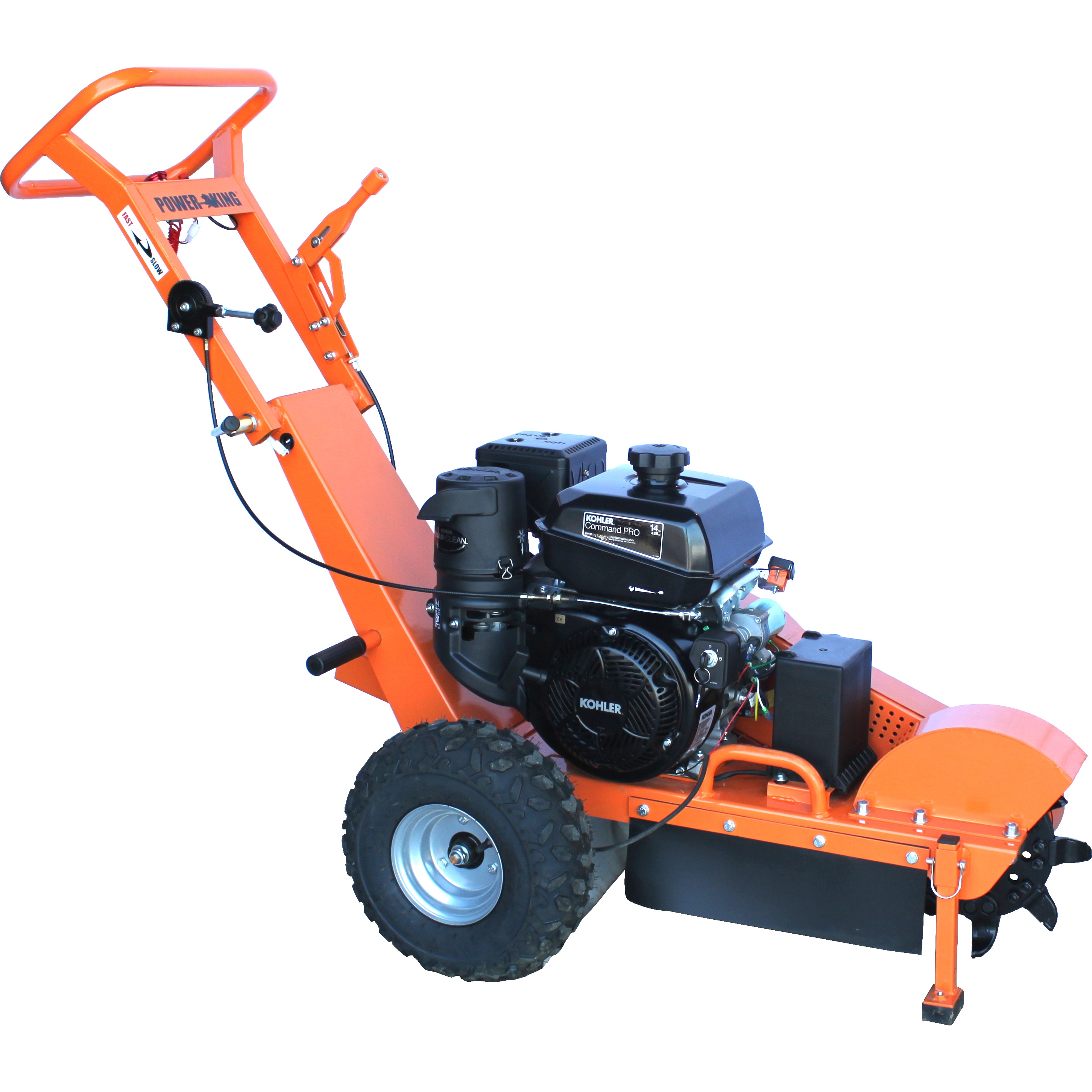 POWER KING 11 In. 14-HP Commercial Kohler Gas Powered Stump Grinder ...