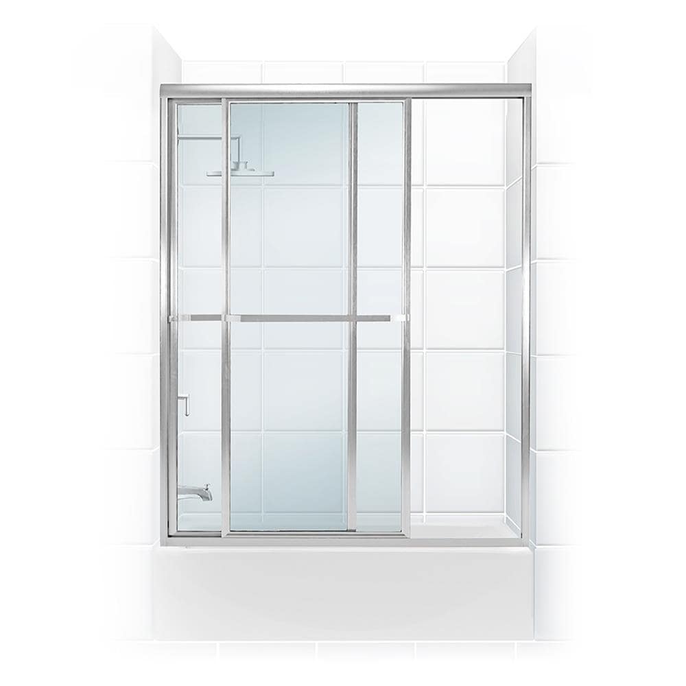 Coastal Shower Doors 1756.55B-C Paragon Chrome 57-1/2-in W x 55-in H Framed Sliding Bathtub door