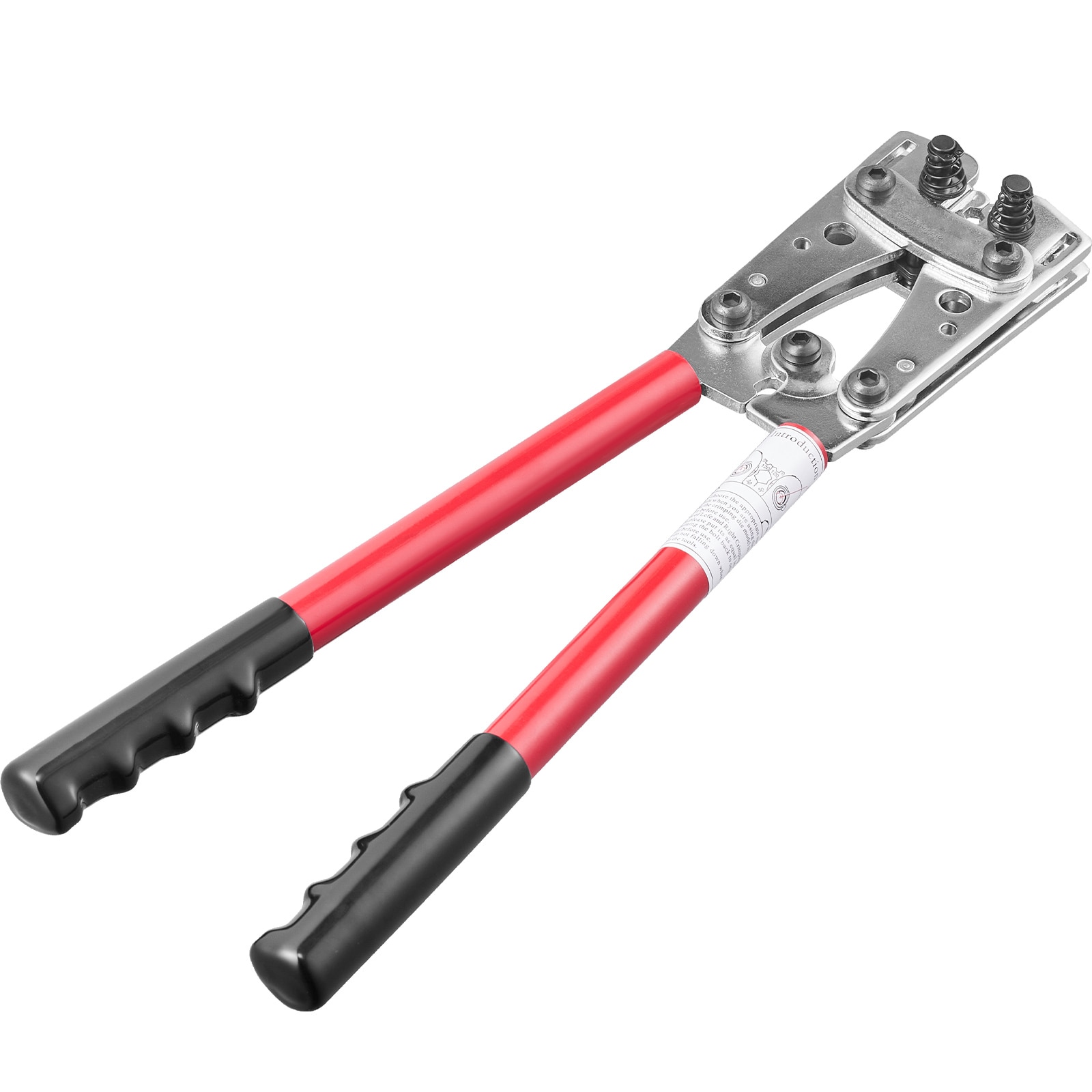 GIVIMO Battery Cable Lug Crimping Tool 10-AWG to 1/0-AWG Hex Crimper 6 Rotating Dies with 60-pc Aluminum Ring Terminals Forged Steel Jaws Insulated Handles