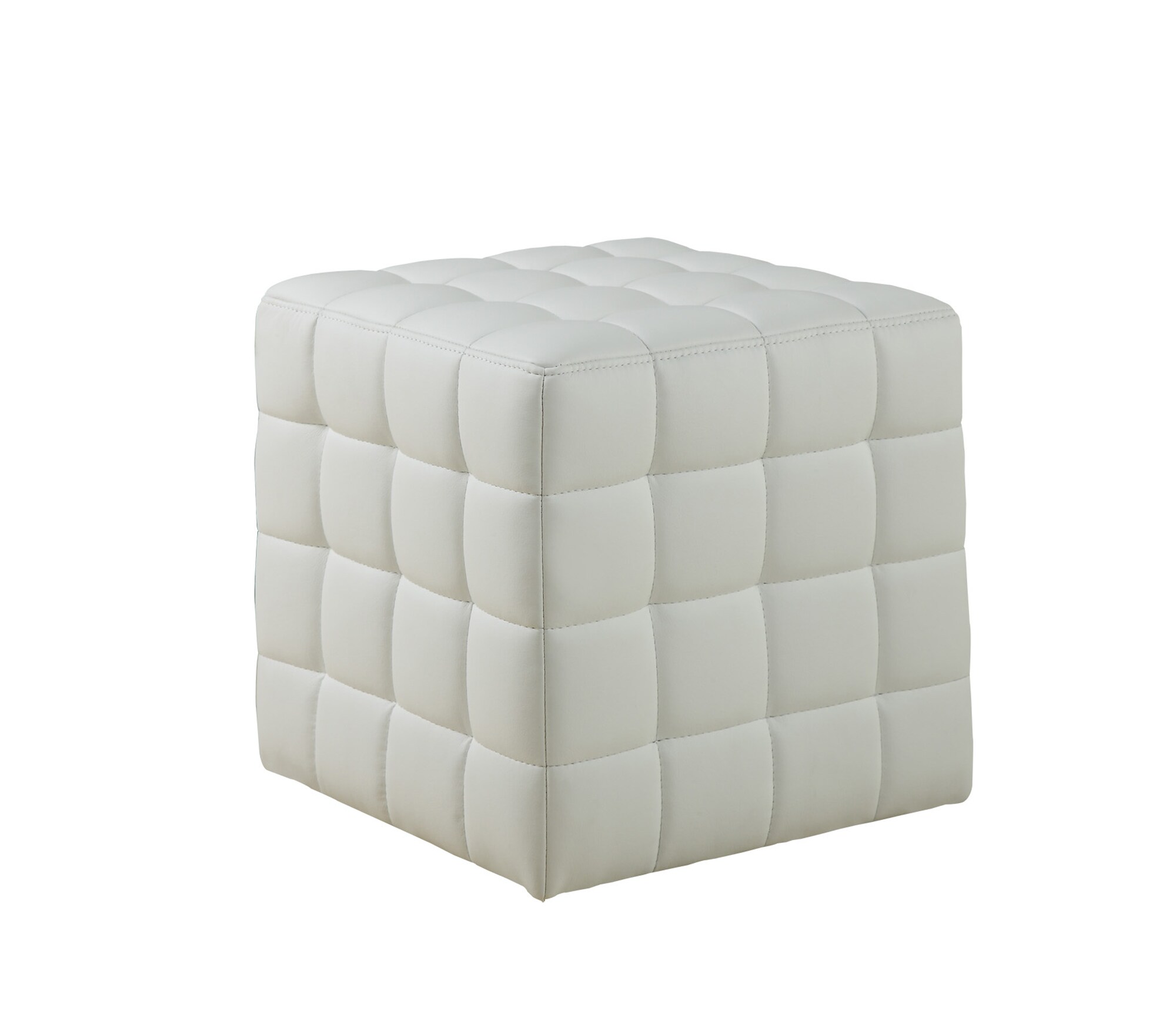 Monarch Specialties Modern White Faux Leather Ottoman At 0278