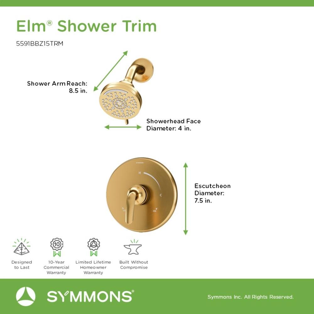 Symmons 5591BBZ15TRM Tub-Shower-Faucets - View #2