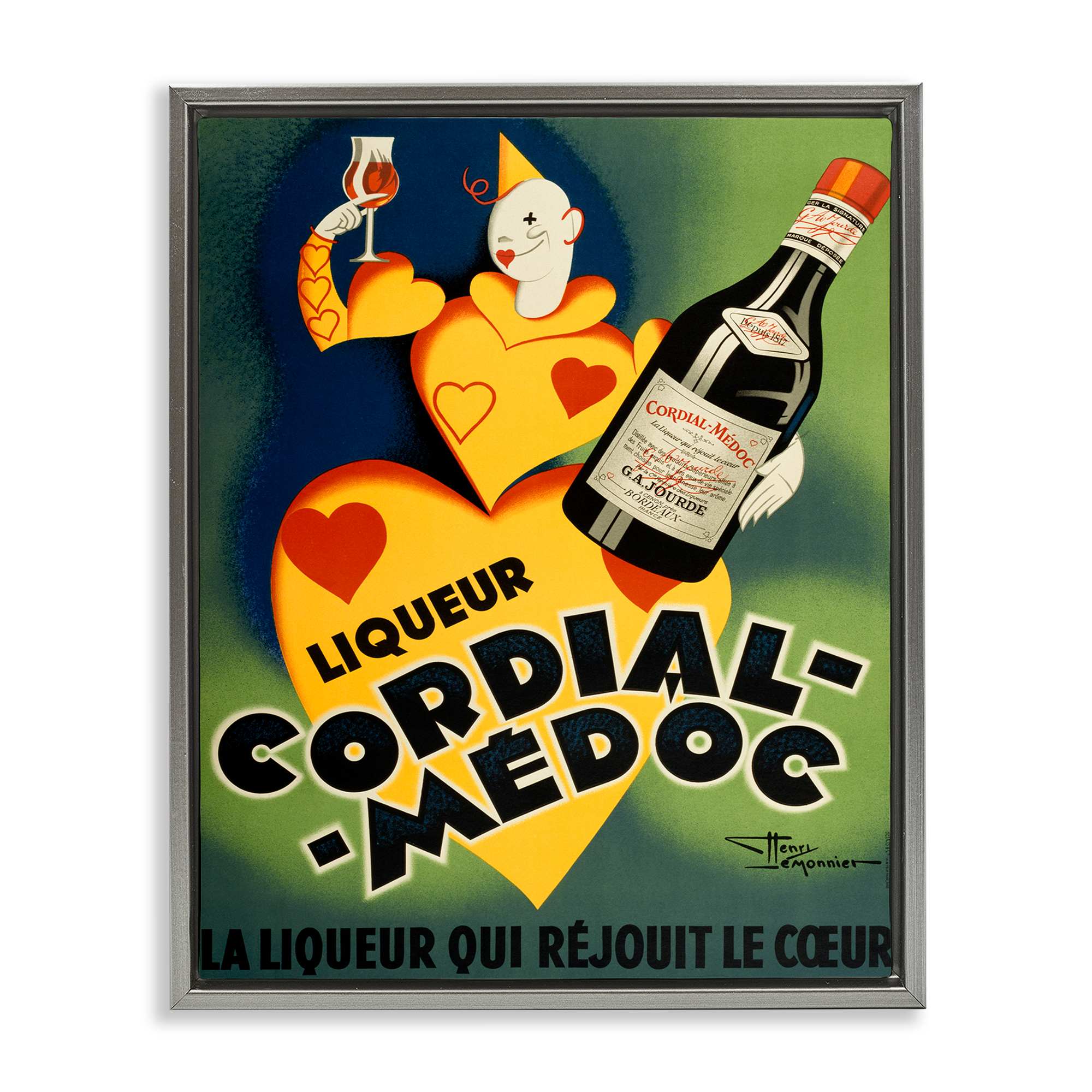 Stupell Industries BT-381-FFL-24X30 Retro Vintage Wine Advertisement Gray Framed Floater Canvas Wall Art By Marcus Jules 25 x 31