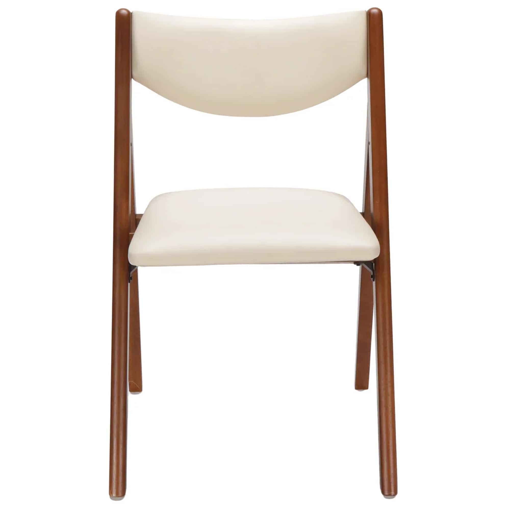 Stakmore  2 Pack Retro Modern Wood Folding Chair Upholstered Seat Fruitwood