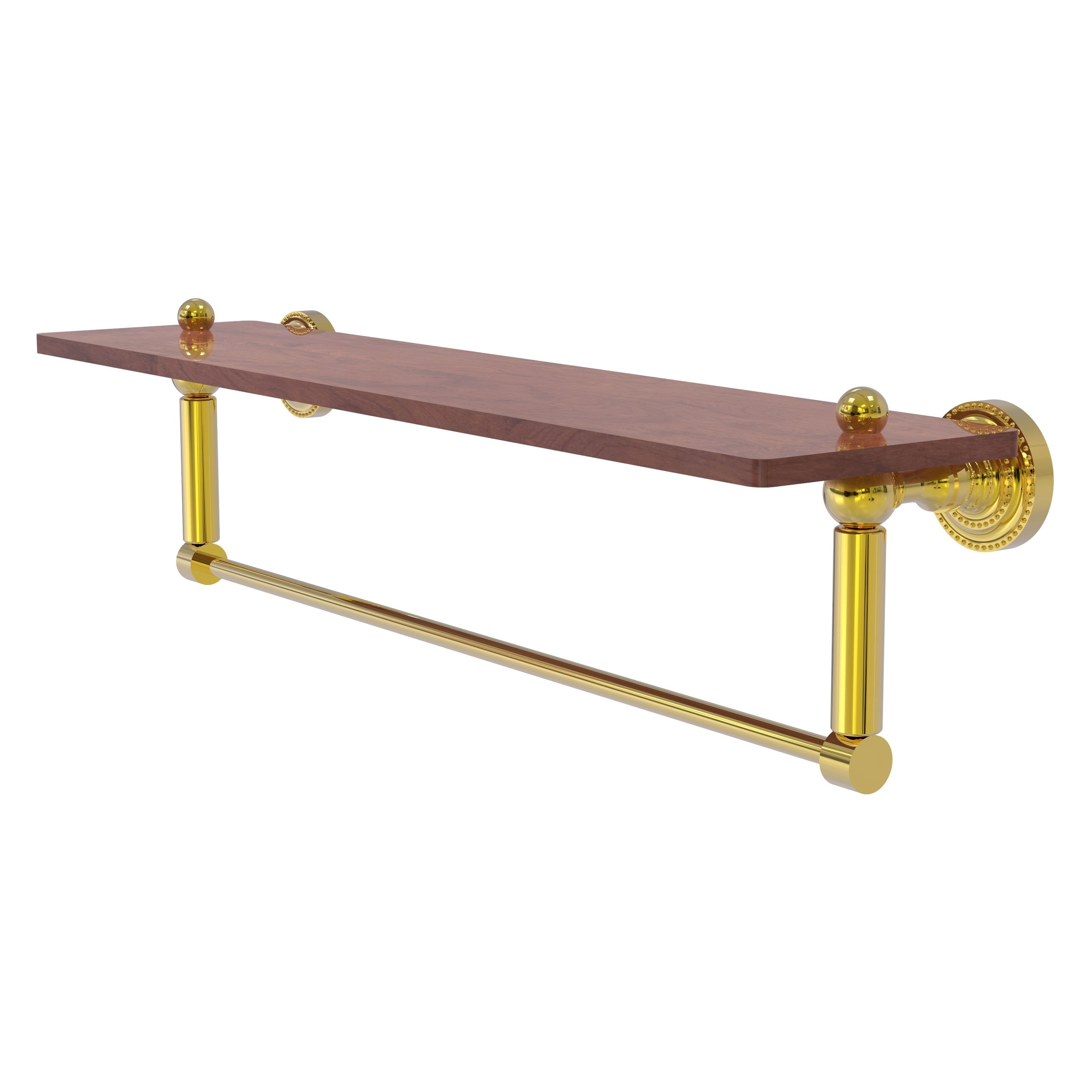 Allied Brass DT-1TB-22-IRW-PB Dottingham Polished Brass Wall mount Bathroom Shelf ( 22-in x 4-in x 5-in )